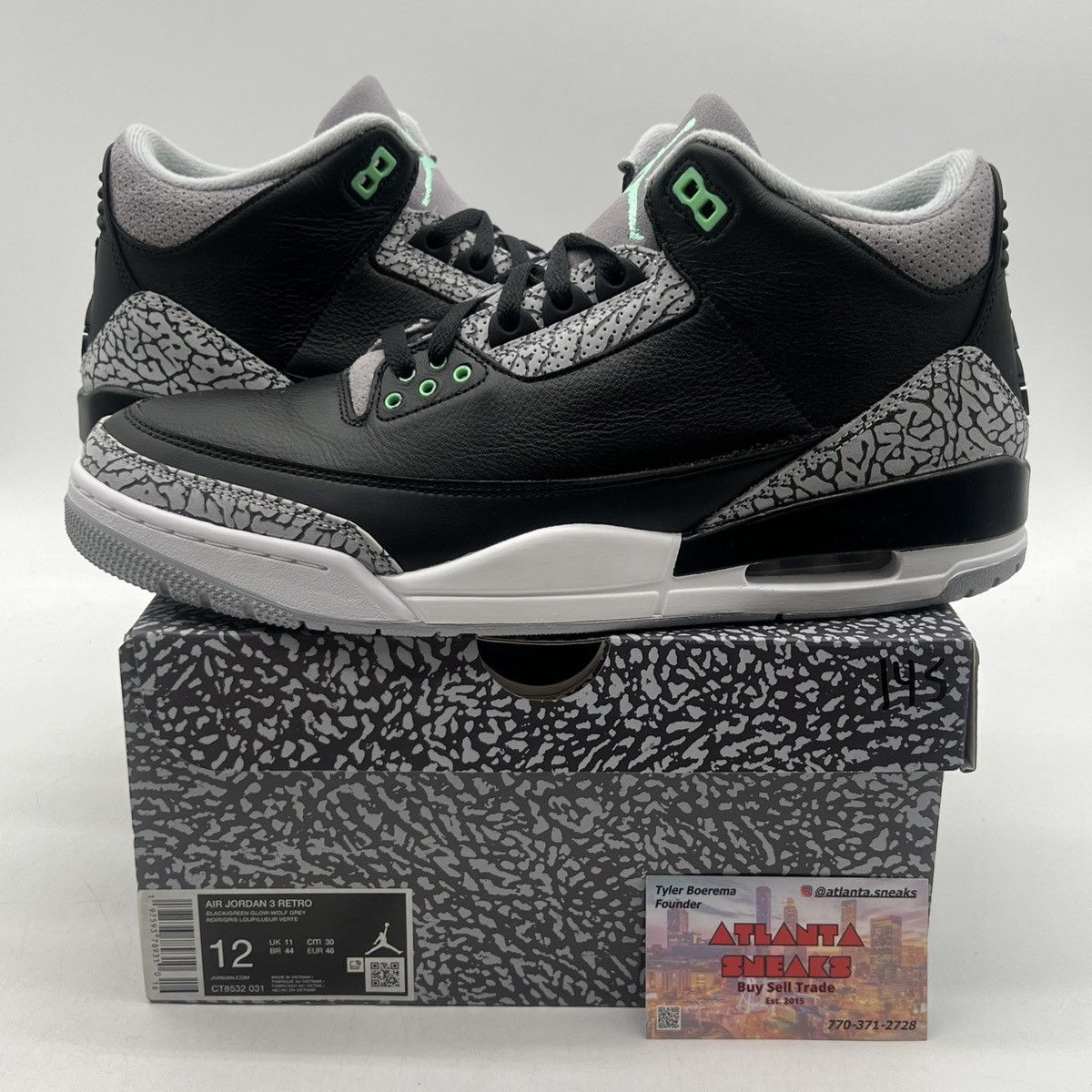 Jordan Brand Air Jordan 3 green glow Size US 12 / EU 45 - 1 Thumbnail