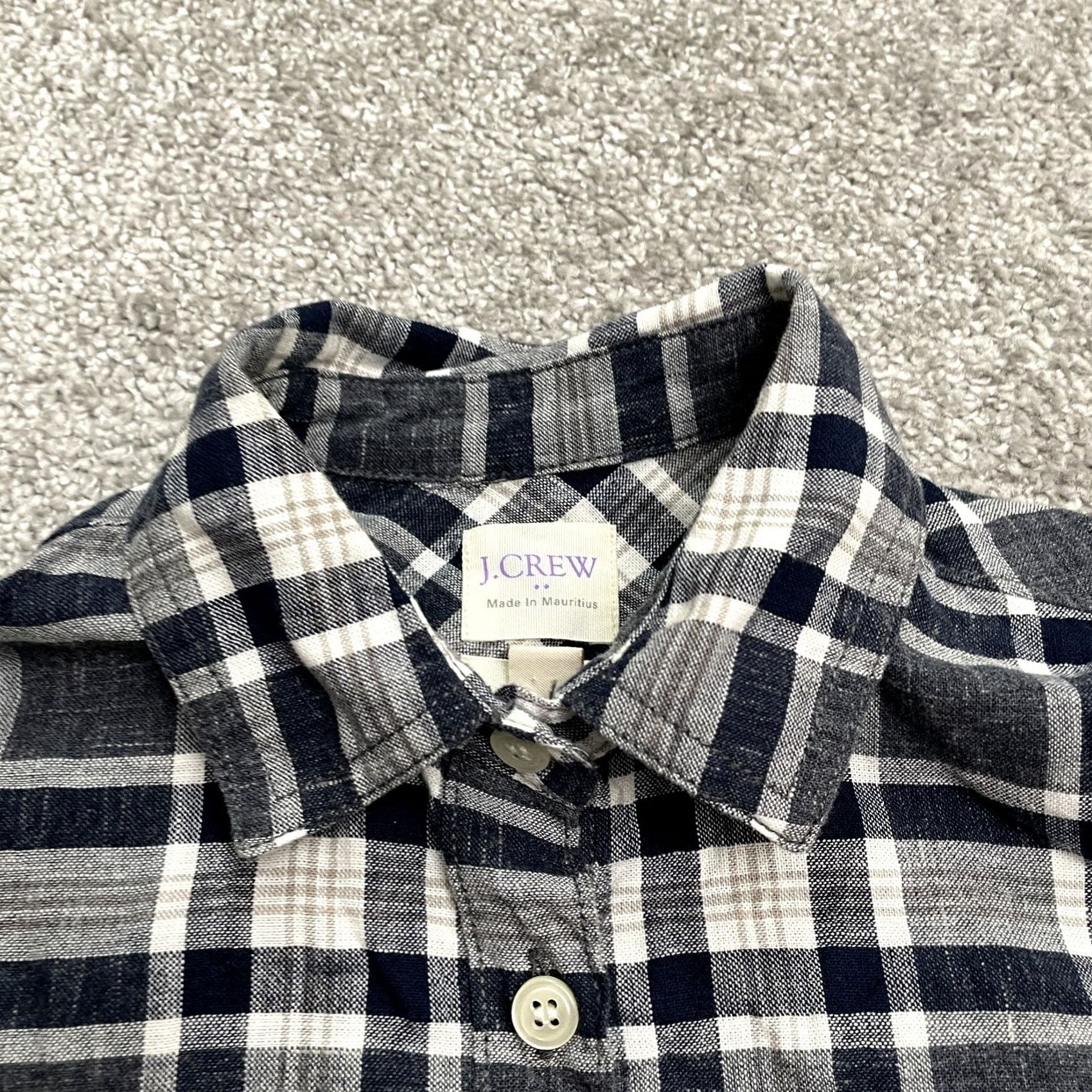J.Crew J.Crew Boy Fit Tunic Shirt Womens XXS Petite Blue White Plaid Cotton Casual Top Size XXS / US 00 / IT 34 - 3 Thumbnail