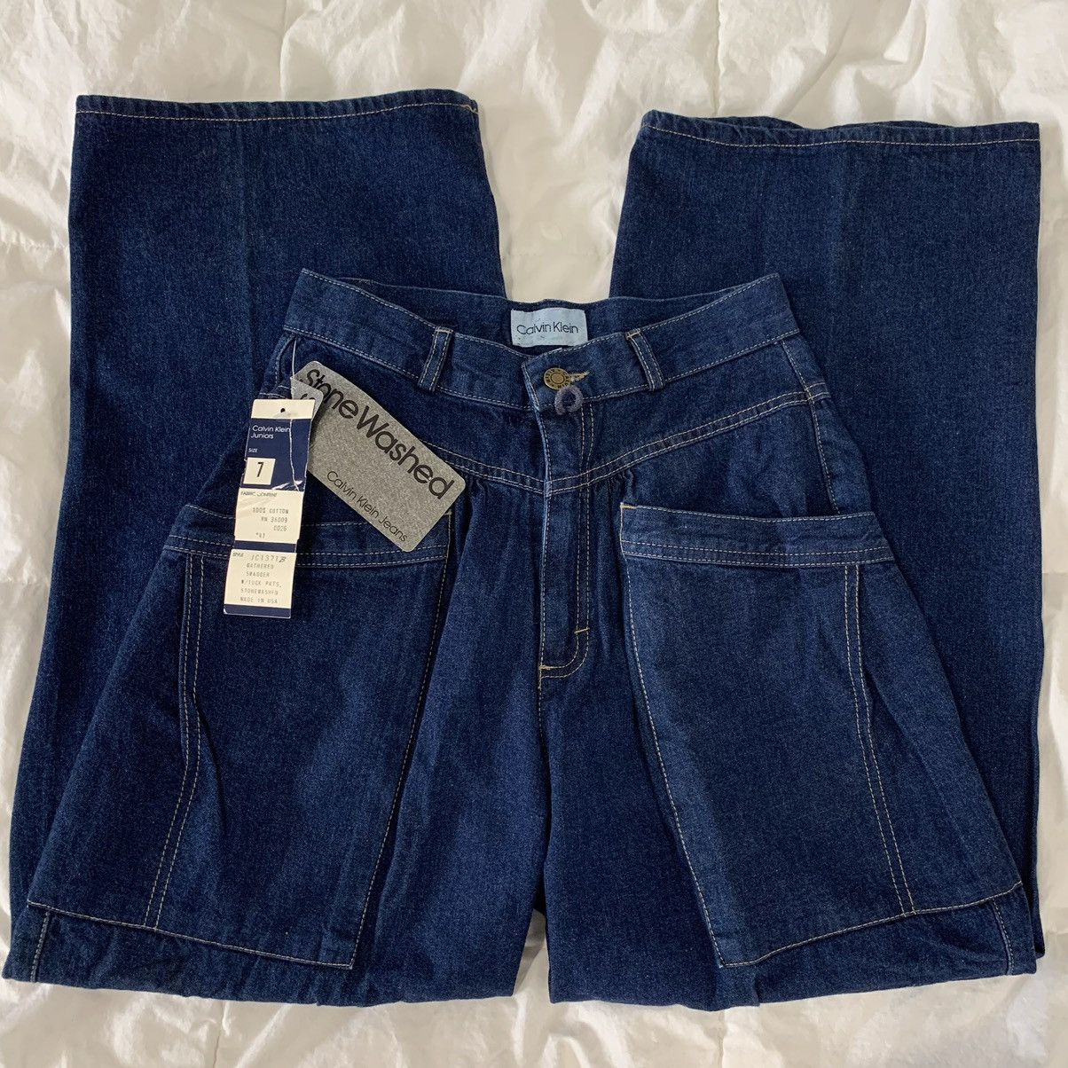 image of Vintage 80's Deadstock Calvin Klein High Rise Jeans in Blue, Women's (Size 26)