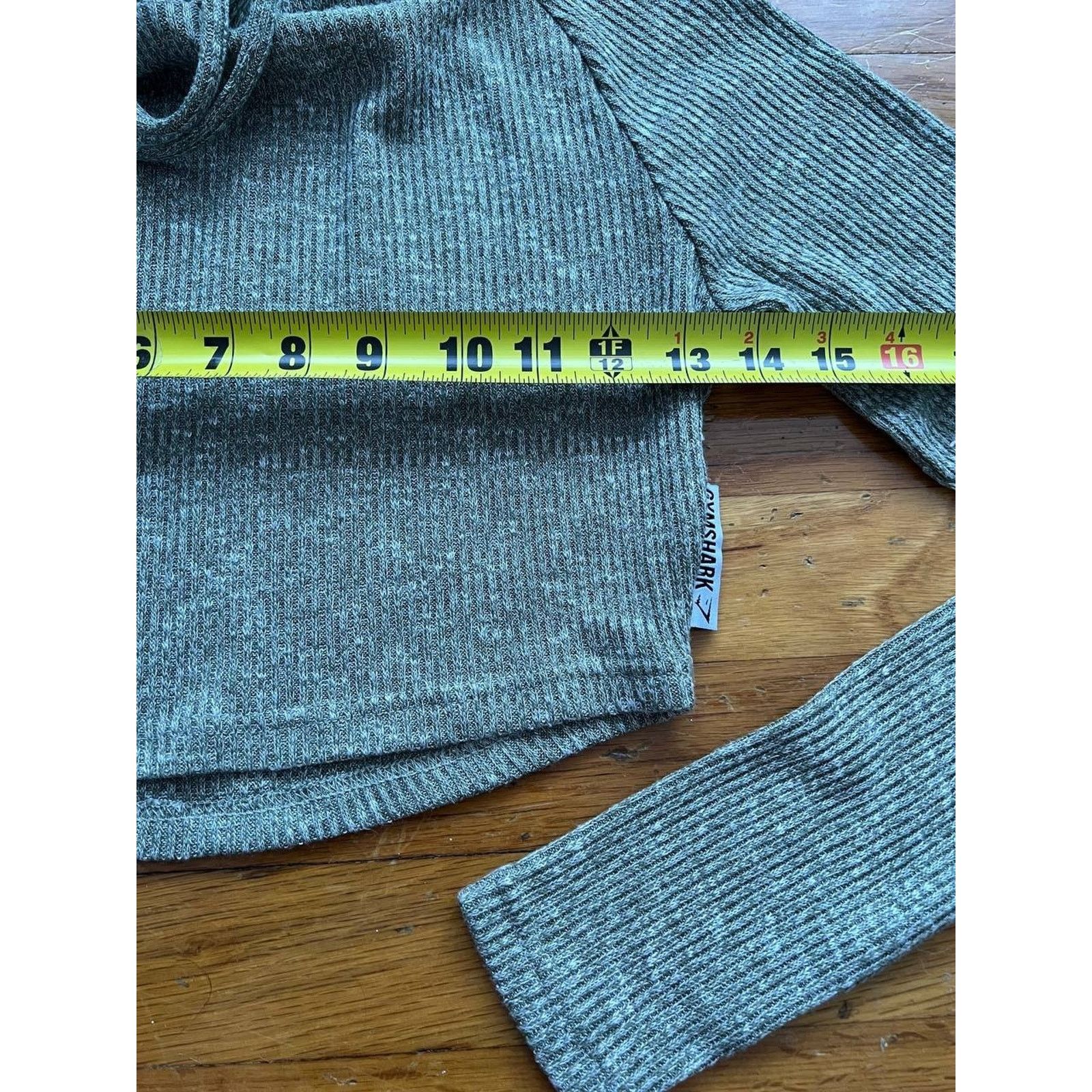 Gymshark Gymshark Hoodie XS Grey Ribbed Cropped Pullover Top A003147 Size XS / US 0-2 / IT 36-38 - 6 Thumbnail