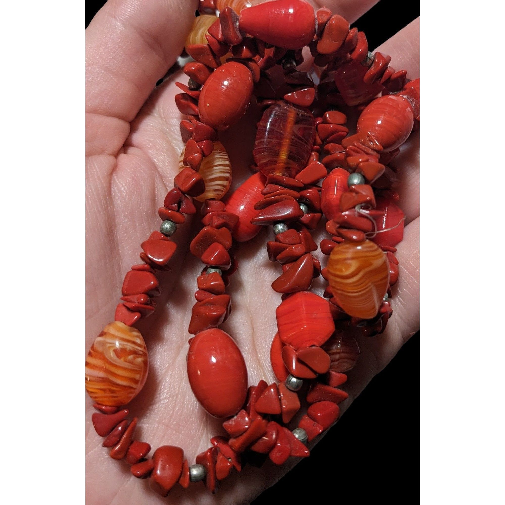 Other Red Jasper Chip And Glass Beaded Necklace Size ONE SIZE - 4 Thumbnail