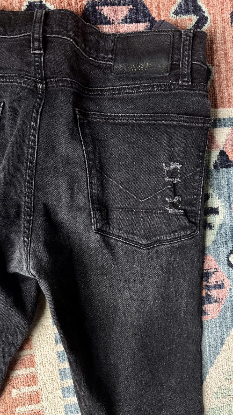 Hudson Ripped Zack Skinny Jeans (Black) Size US 31 - 5 Thumbnail