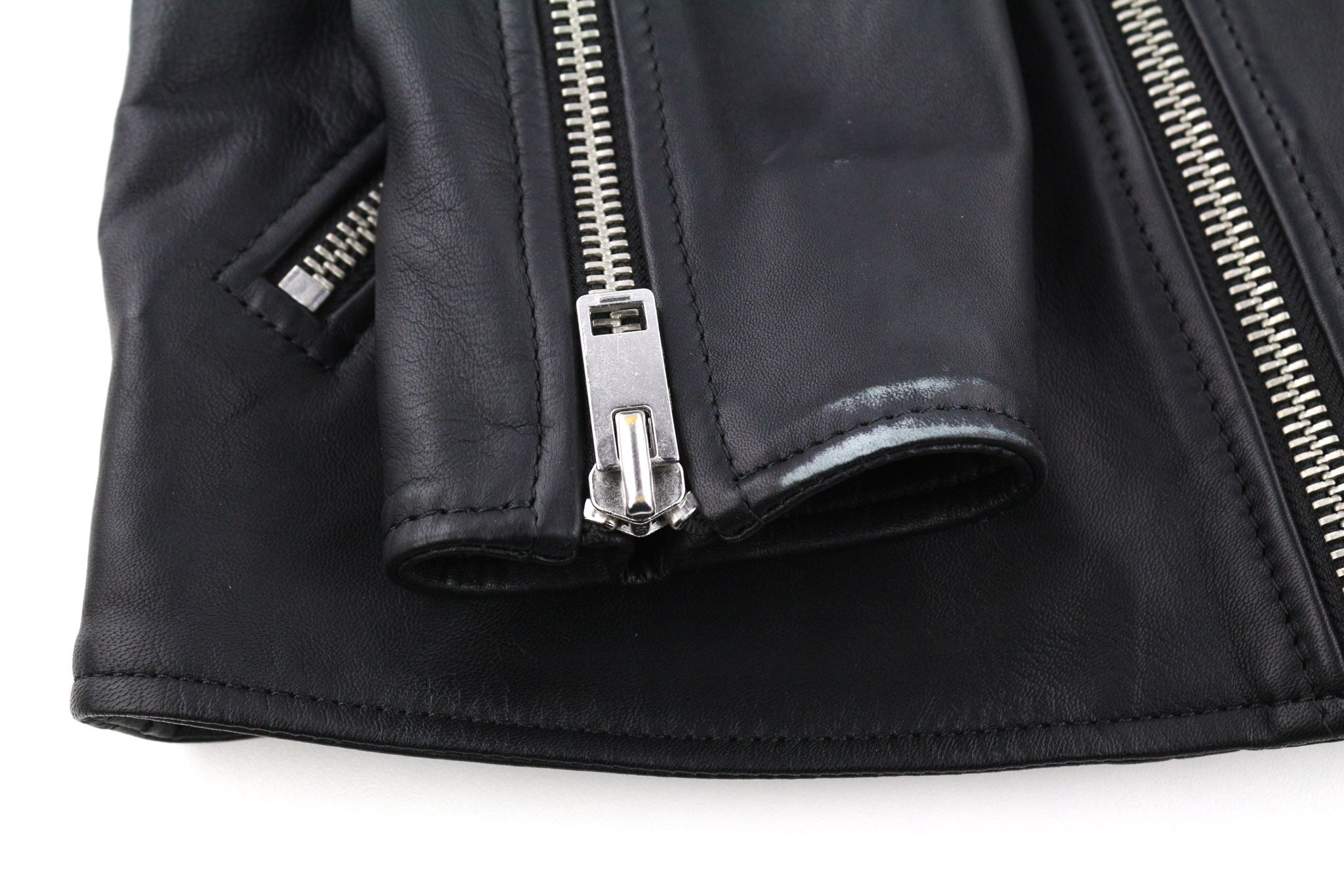 Diesel R-PUSMIR S Black Sheep Leather Zip Lined Jacket 81723 Size US S / EU 44-46 / 1 - 13 Thumbnail