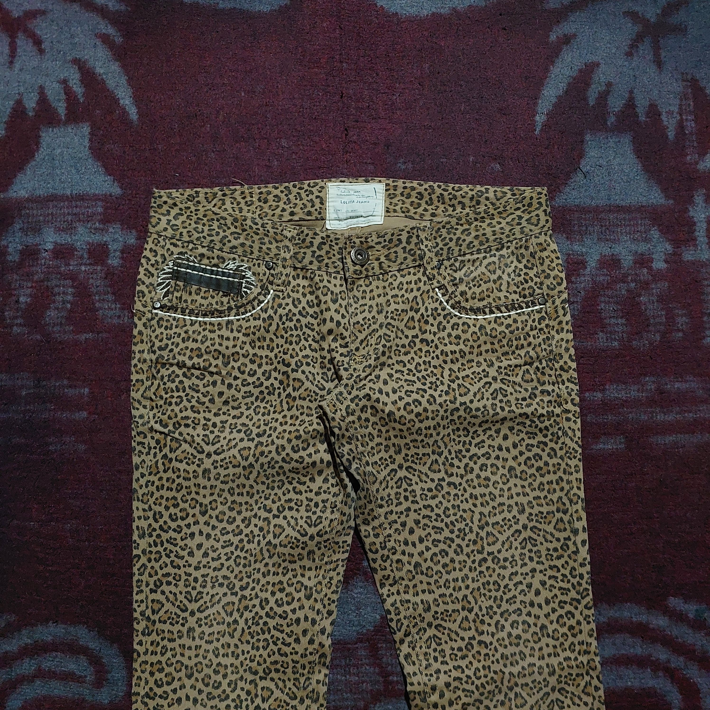Tornado Mart lolita yoshitomo nara wing embroidery pocket jeans leopard Size US 30 / EU 46 - 2 Thumbnail