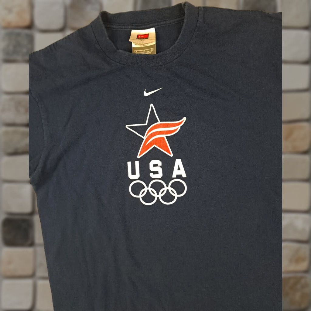 Nike Vintage Nike USA Olimpics Center Swoosh Star Navy T-Shirt 90s Medium Size US M / EU 48-50 / 2 - 1 Thumbnail
