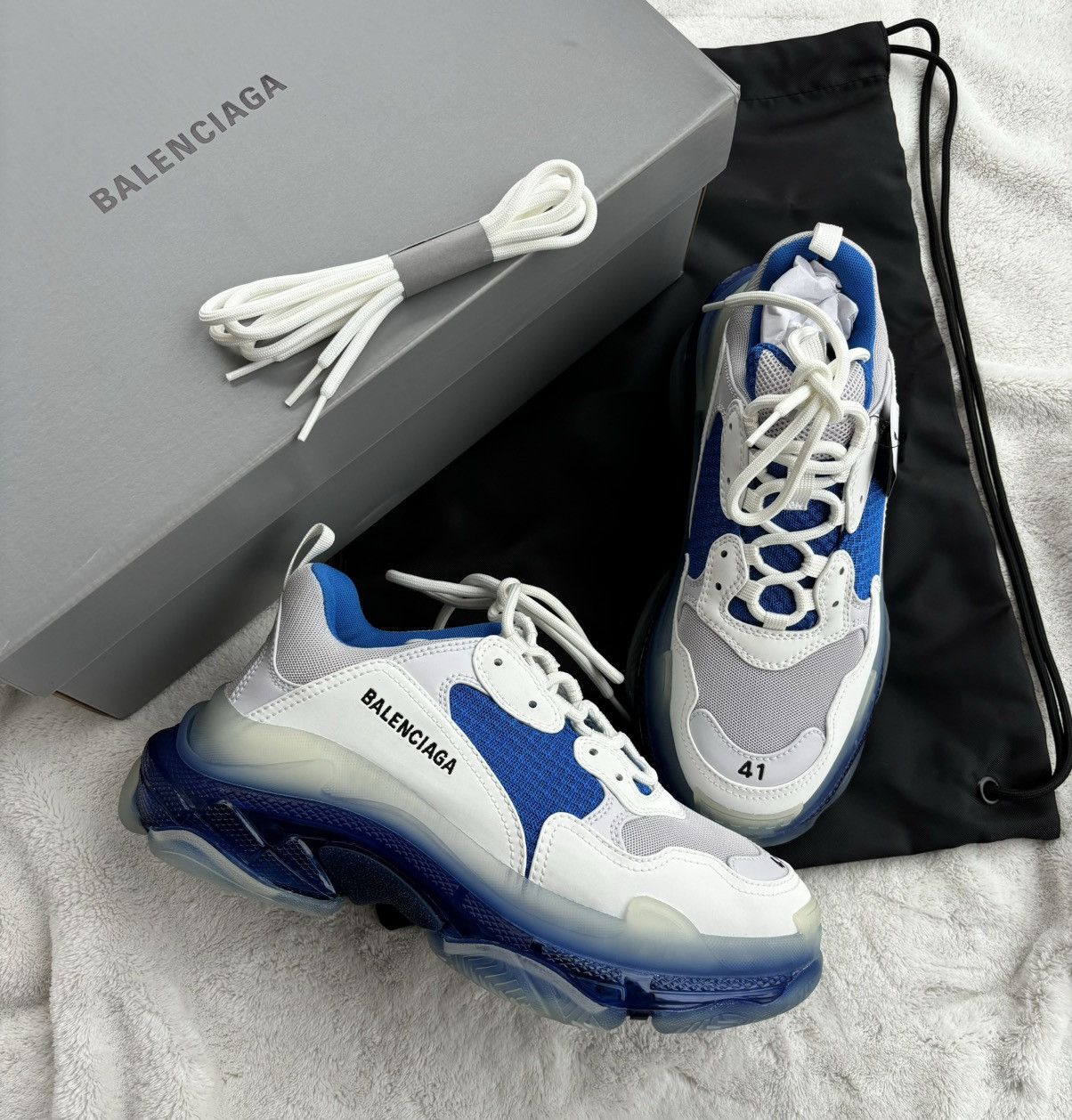 【トリプルS】 Balenciaga Balenciaga Triple S Blue/White Sneakers | Grailed