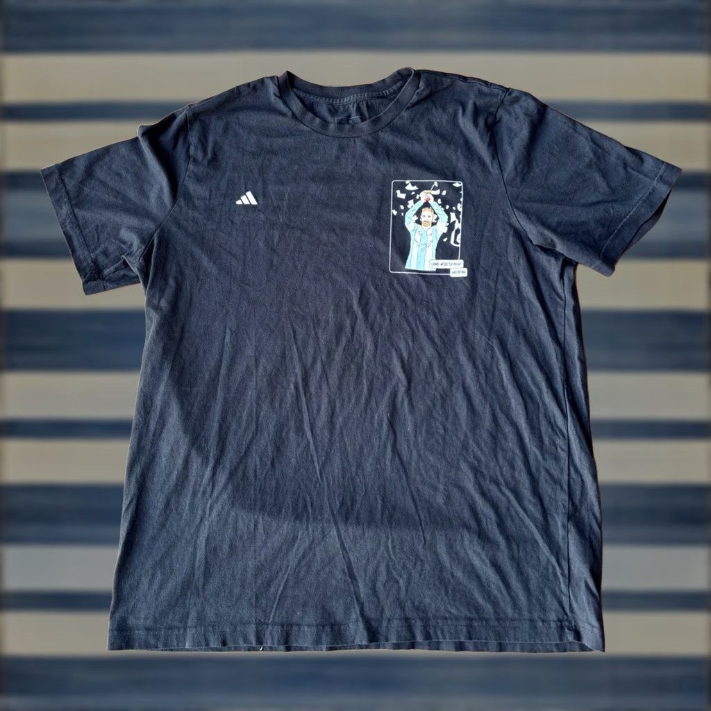 Adidas Adidas Lionel Messi La Pulga Argentina T-Shirt XL Black Crew Neck Short Sleeve Men Sports Graphic Print 100% Cotton Size US XL / EU 56 / 4 - 1 Thumbnail