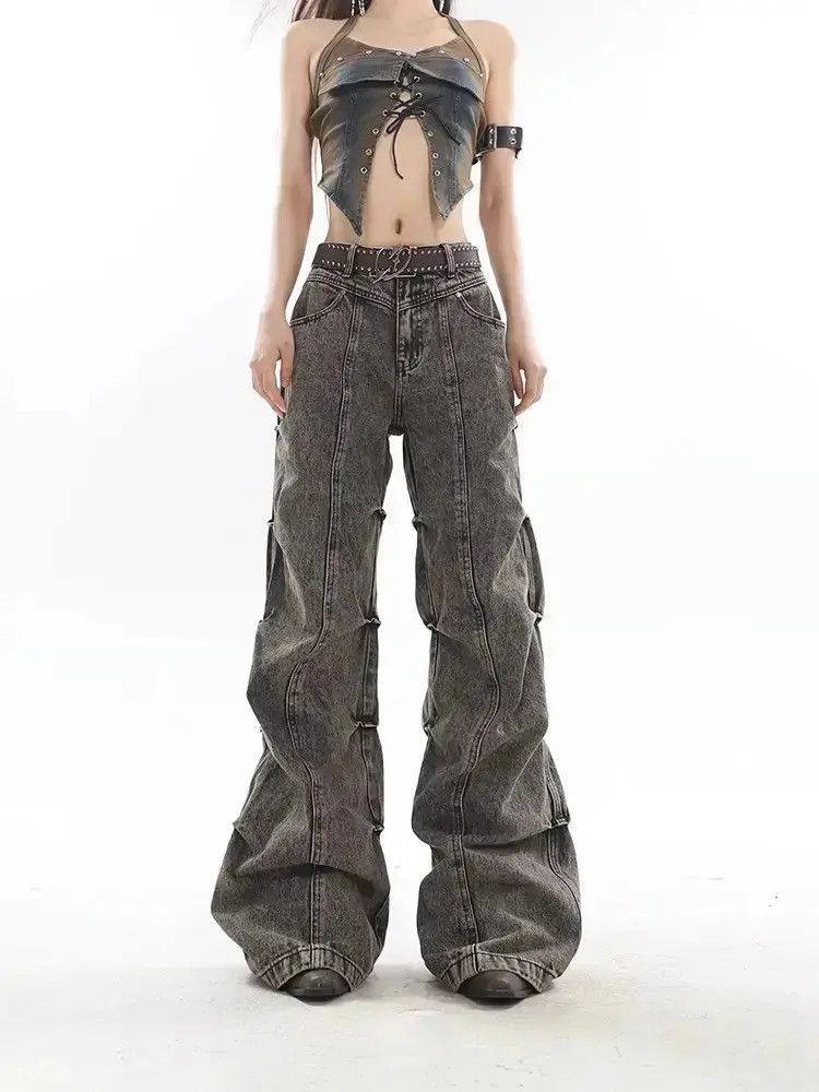 Japanese Brand Retro pleated micro flared jeans Size US 32 / EU 48 - 6 Thumbnail