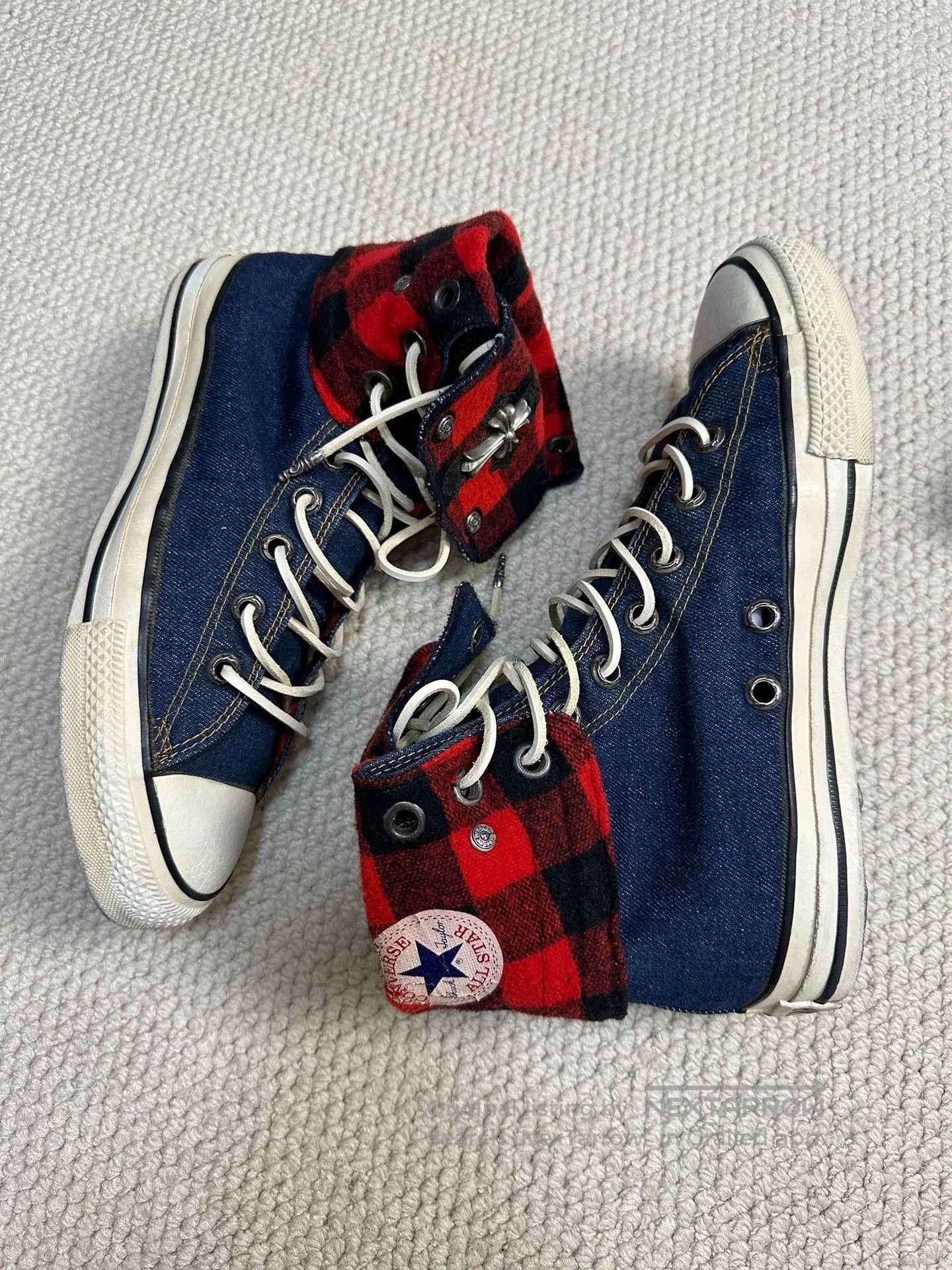 Chrome Hearts chrome hearts vintage converse with plaid pattern. Size US 9 / EU 42 - 5 Thumbnail
