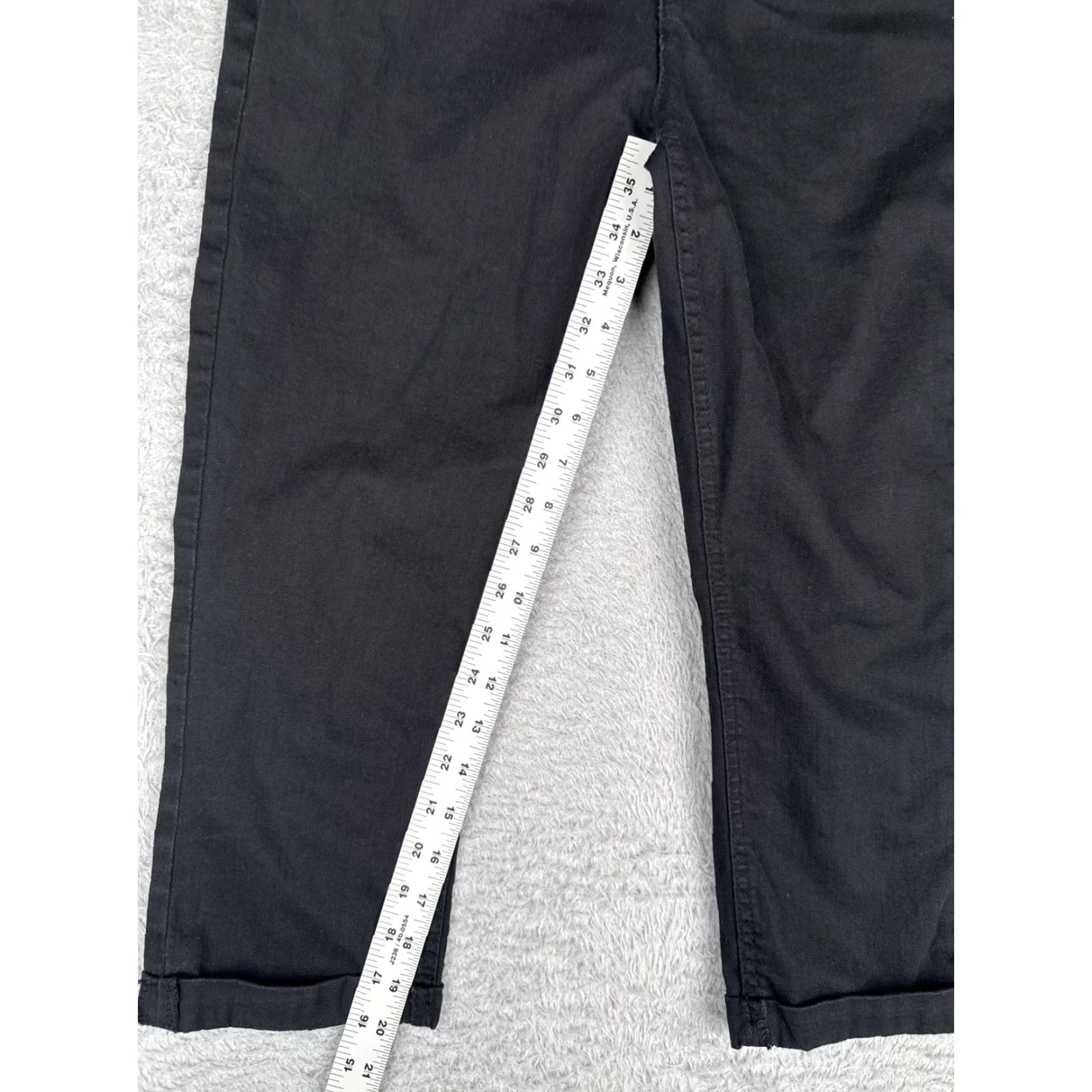 Denime Unbranded Jeans Women Size 8 Black Cropped Stretch Denim 5-Pocket Zip Fly Tapered Leg 90s USA Womens Size 30" / US 8 / IT 44 - 7 Thumbnail