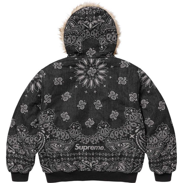 Supreme Supreme Bandana Jacquard Denim Work Jacket Black (Size M) Size US M / EU 48-50 / 2 - 5 Thumbnail