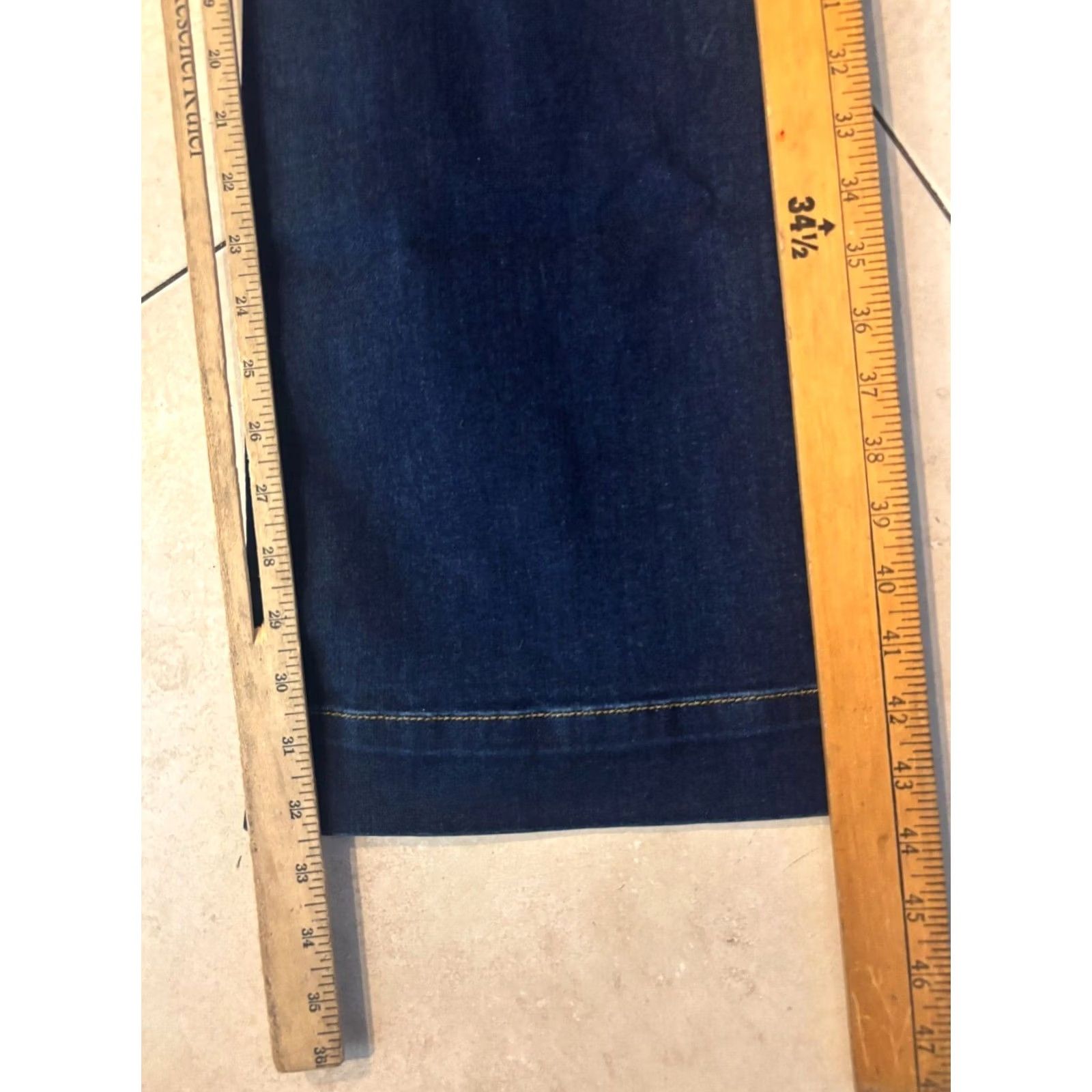 Vintage Judy Blue Jeans Womens 9 Tall High Waist Flare Dark Blue 5-Pocket Denim Hippie Retro 4456 Size 30" / US 8 / IT 44 - 7 Thumbnail