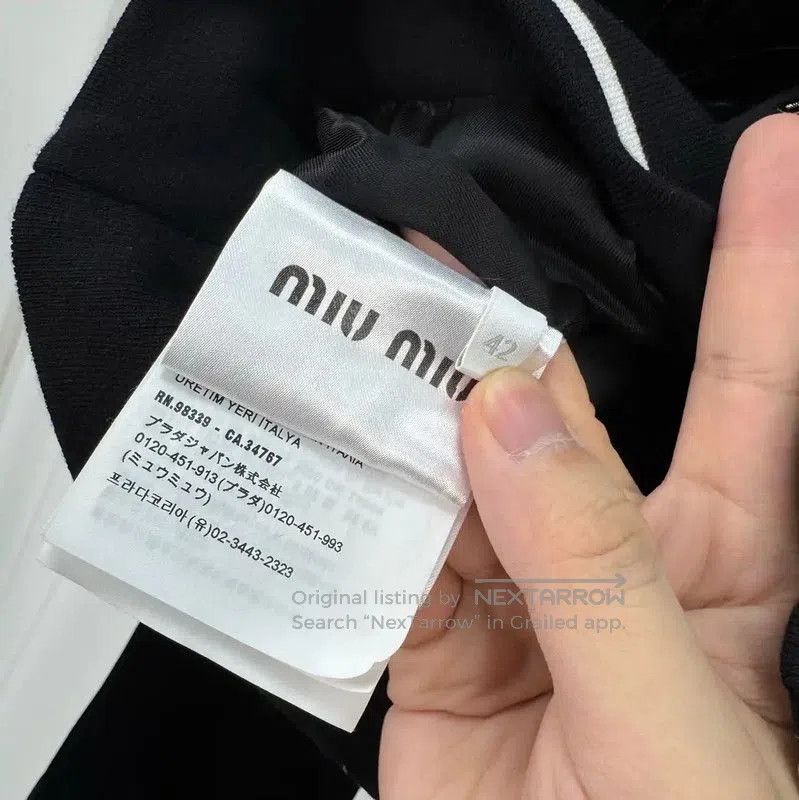 Miu Miu Miu Miu Black Cropped Jacket with Embroidery . Size XL / US 12-14 / IT 48-50 - 6 Thumbnail