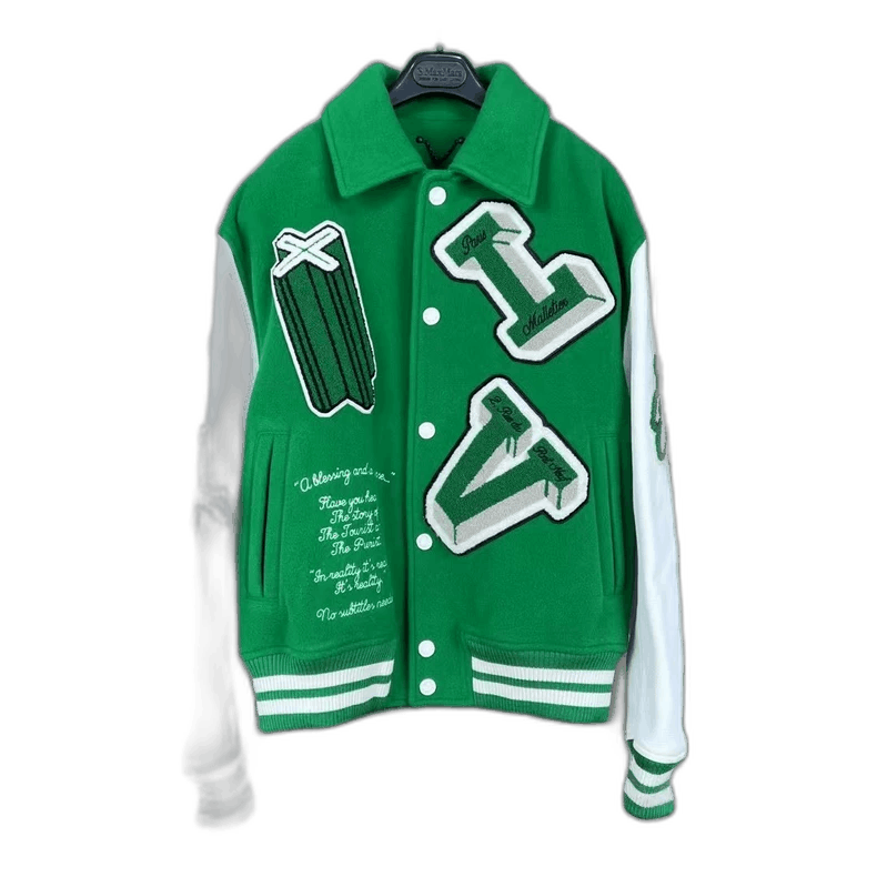 Louis Vuitton Louis Vuitton Embroidered Green Baseball Jacket-yf Size US M / EU 48-50 / 2 - 1 Thumbnail