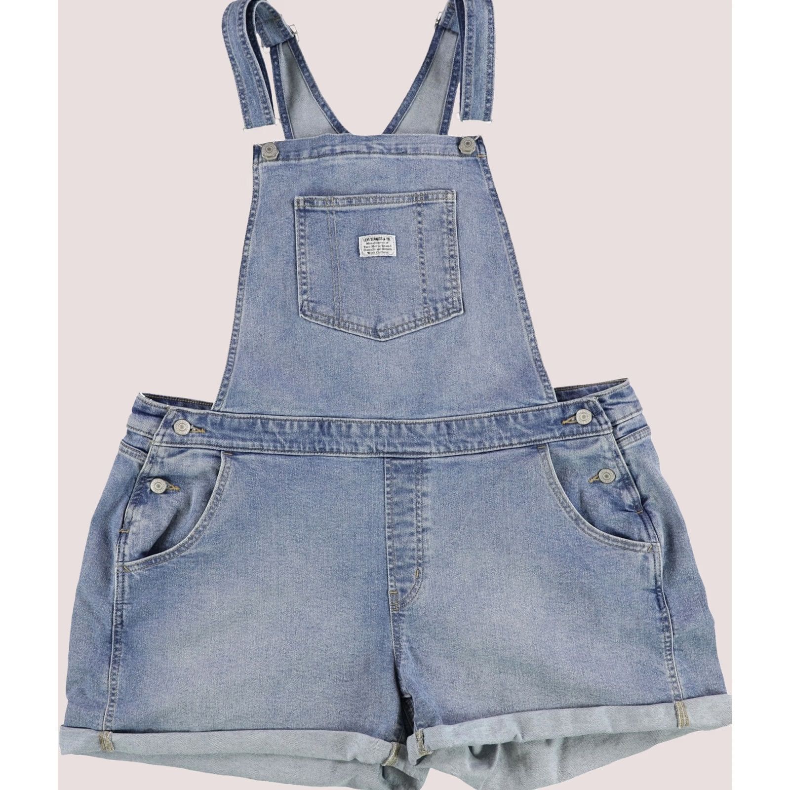 Levi's Levi's Womens Shortalls Blue Plus Size 18W Size 40" / US 18 - 1 Thumbnail
