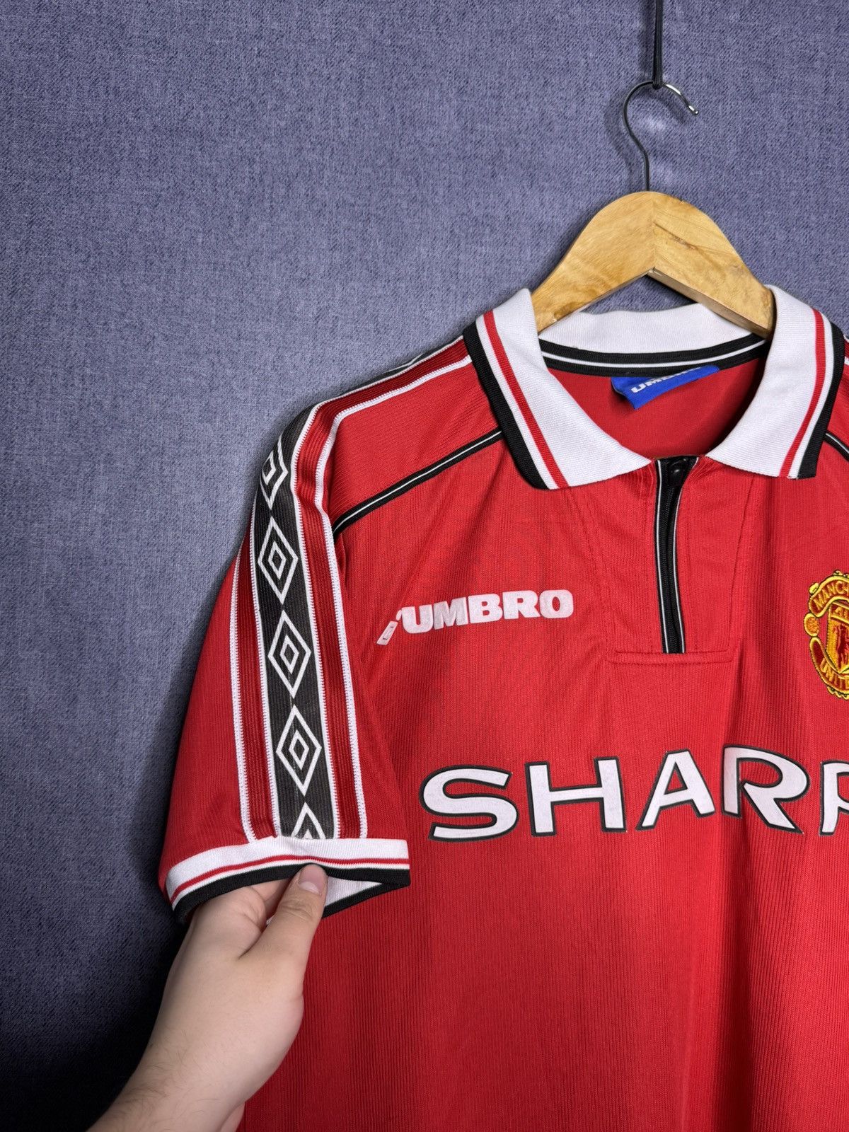 Umbro Beckham#7 Vintage Umbro Manchester United Sharp Jersey Retro Size US M / EU 48-50 / 2 - 8 Thumbnail