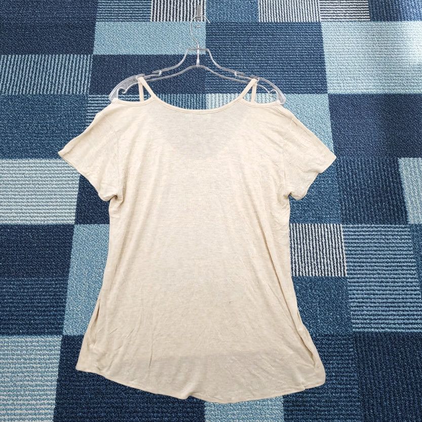 Vintage Judith March T-Shirt Womens L Beige Cold Shoulder Santa Christmas Holiday 90s Theme Shirts Womens L Size L / US 10 / IT 46 - 1 Thumbnail