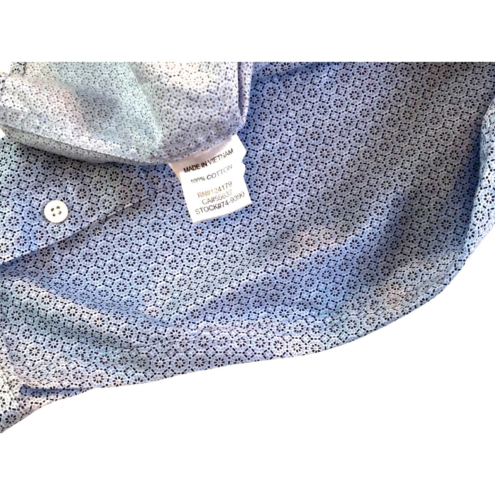 Johnston & Murphy Johnston & Murphy Shirt Blue Print Long Sleeve Size X-Large Size US XL / EU 56 / 4 - 4 Thumbnail
