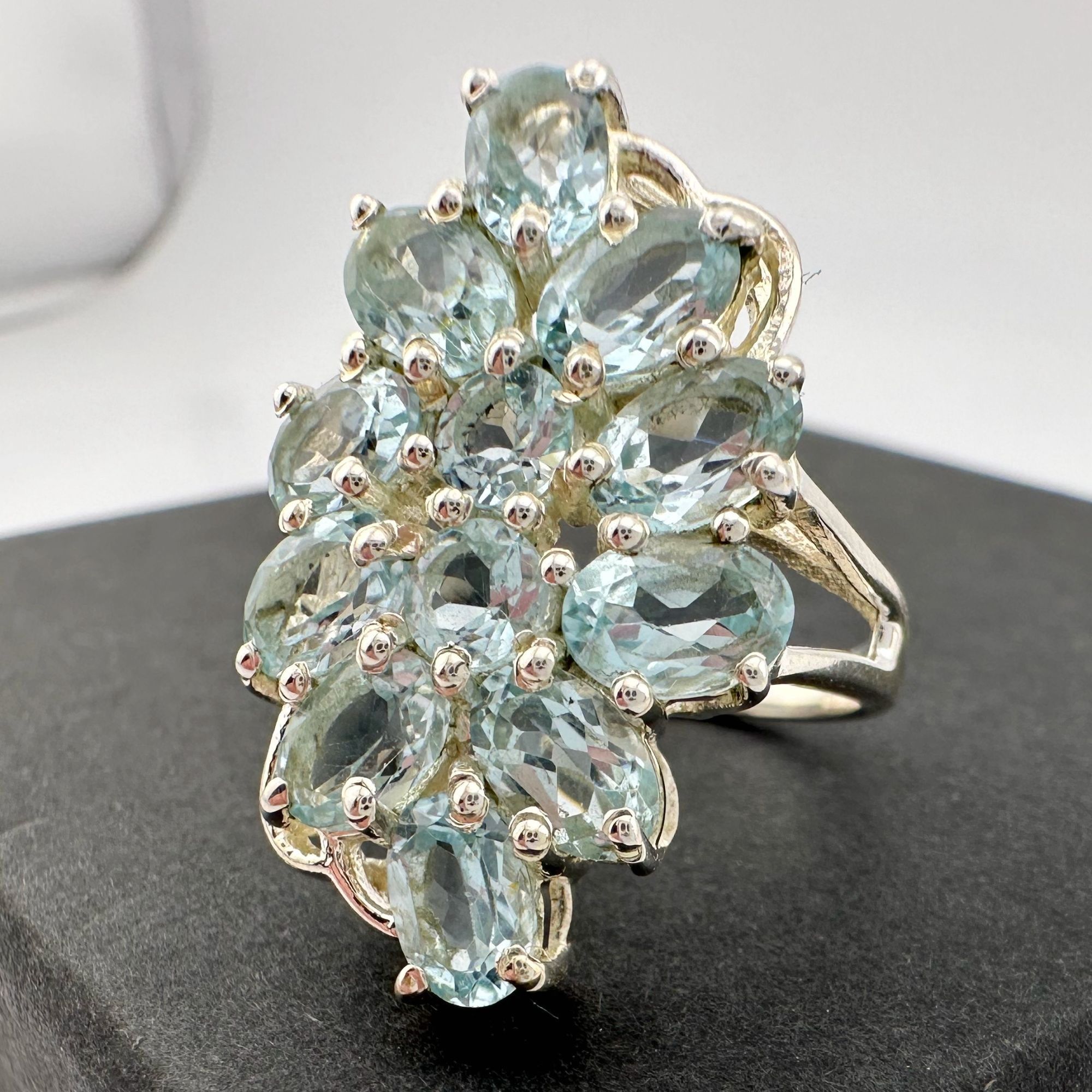Other Stunning 5.78 ct Blue Topaz Shimmering Waterfall Ring Sz 6.5 Size ONE SIZE - 1 Thumbnail