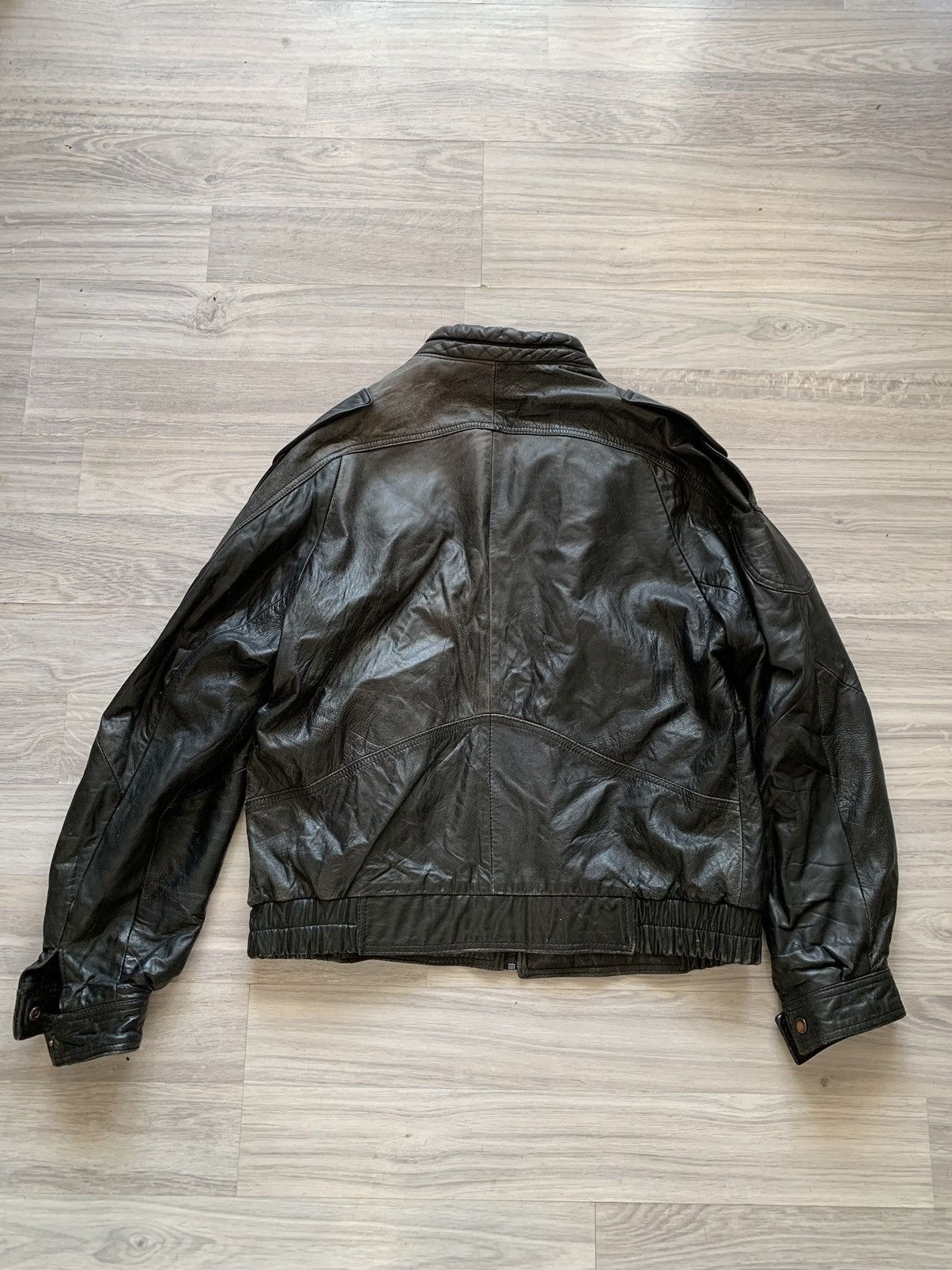 Vintage 90s Y2K Faded Leather Bomber Jacket ysl gucci yohji yamamoto Size US M / EU 48-50 / 2 - 9 Thumbnail