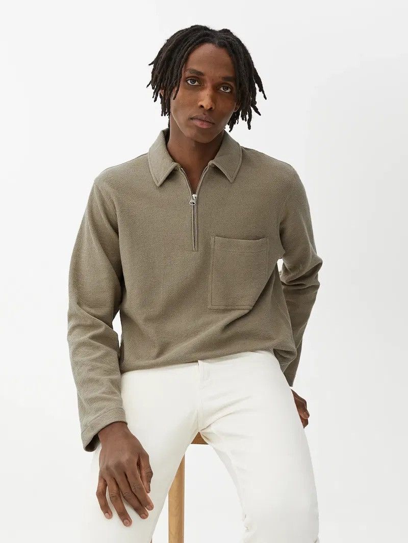 Arket Arket Boucle Yarn Half Zip Collar Pullover Sweatshirt Beige Size US XL / EU 56 / 4 - 10 Thumbnail