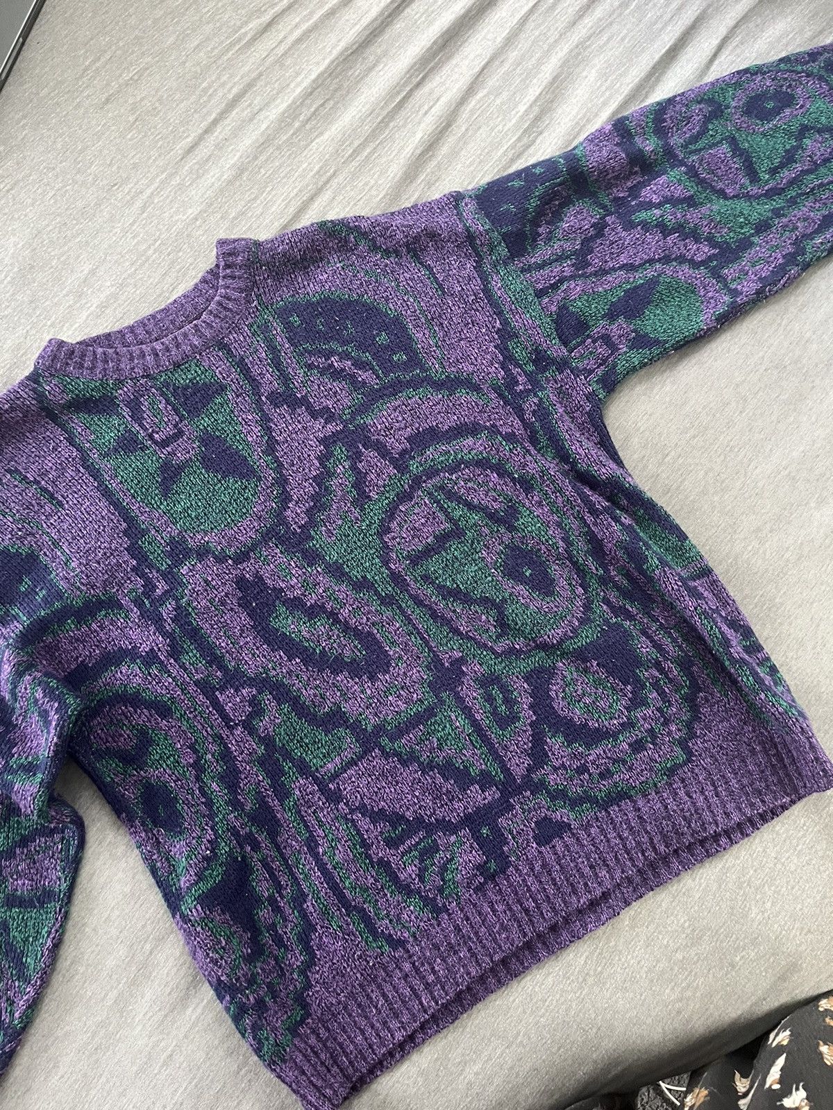 Le TIGRE Le Tigre Purple/Green Camo Sweater Size US L / EU 52-54 / 3 - 5 Thumbnail