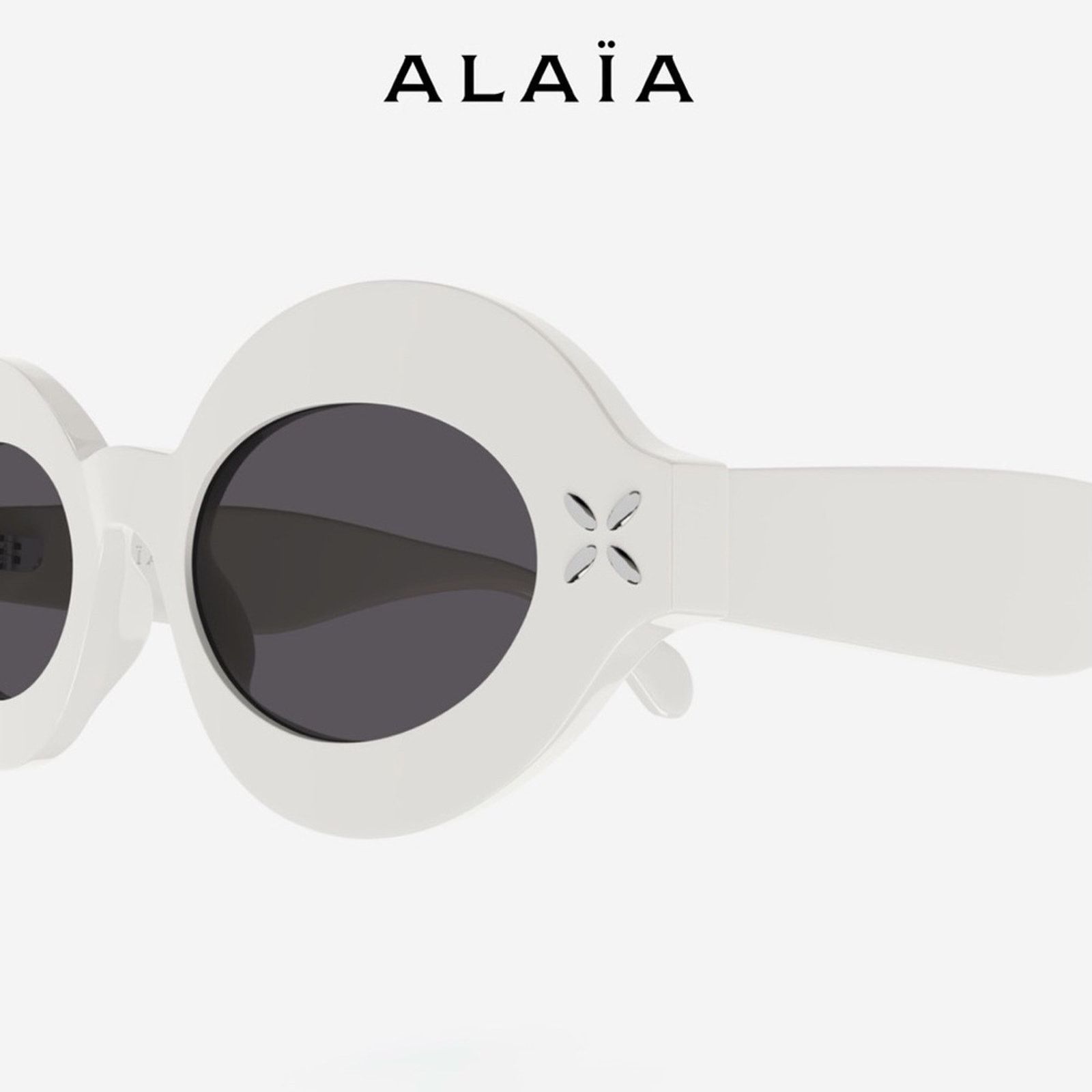 Alaia New! Alaïa White Oval Sunglasses AA0059S 002, Authentic Size ONE SIZE - 4 Thumbnail