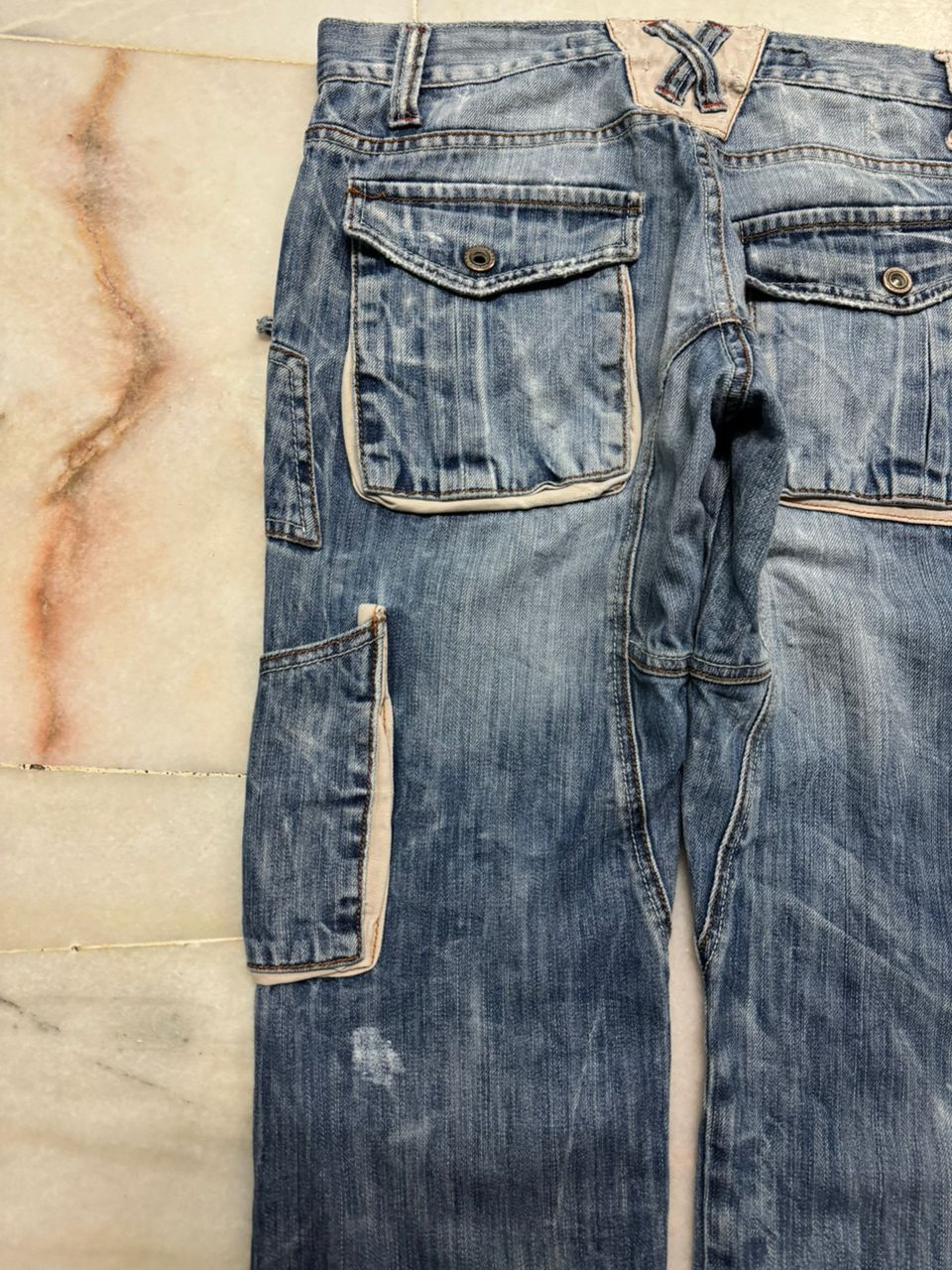 Japanese Brand 💥Insane💥90s DipoxBaxx Sand Washed Distressed Cargo Rare Jean Size US 32 / EU 48 - 18 Thumbnail