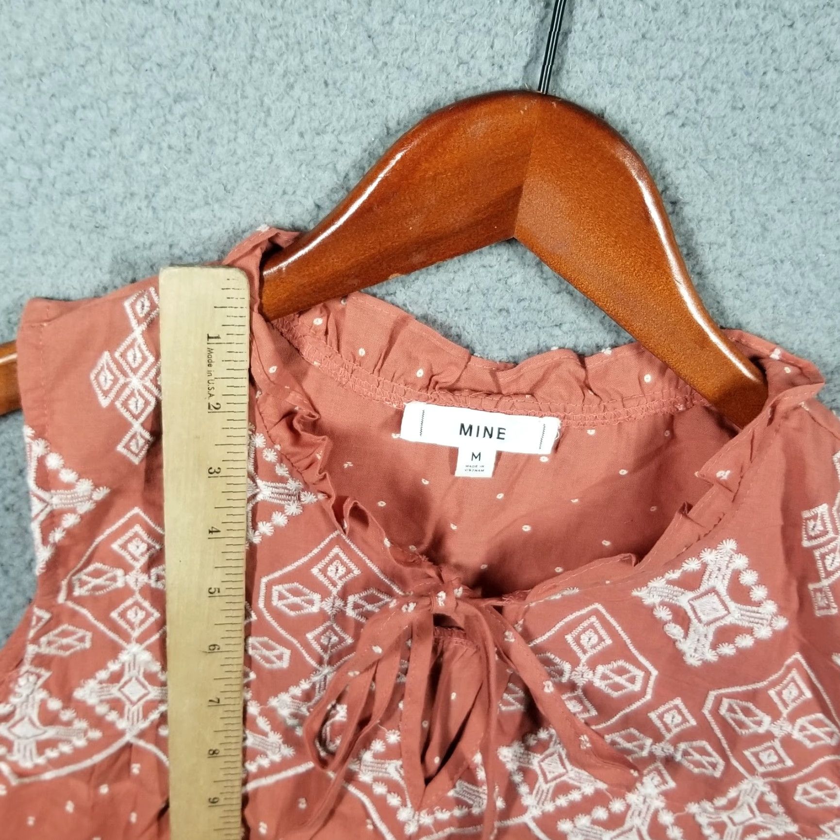 Anthropologie VINTAGE Anthropologie MINE Tank Top Women Medium Sleeveless Peach Floral Cottagecore Summer Shirt Size M / US 6-8 / IT 42-44 - 3 Thumbnail