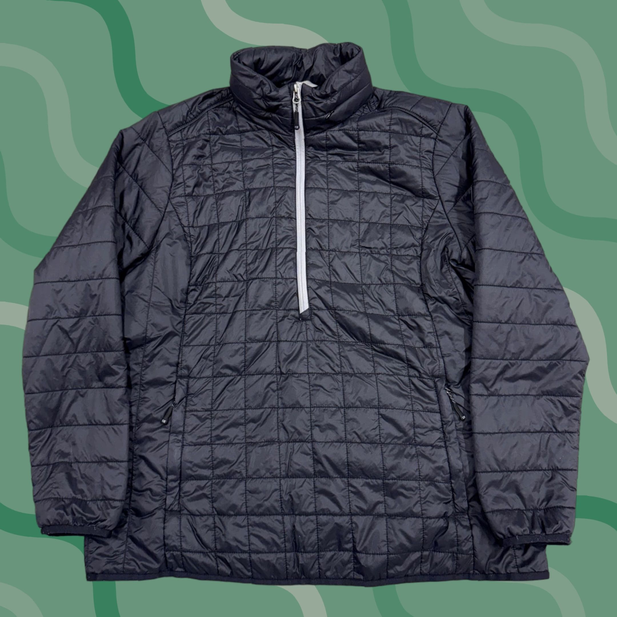 Cutter & Buck Cutter & Buck Jacket Mens 2XL Black CB WeatherTec Quilted Half Zip Pullover Size US XXL / EU 58 / 5 - 1 Thumbnail