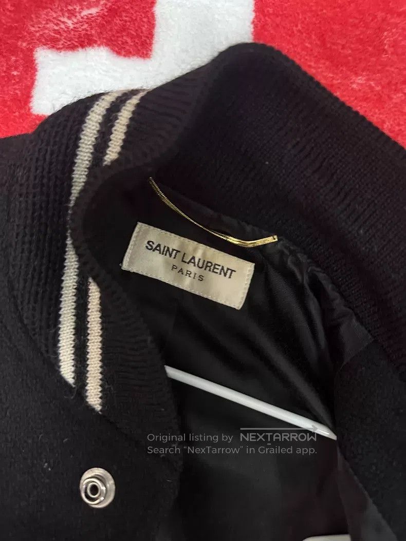 Saint Laurent Paris Saint Laurent Paris Black and White Patchwork Baseball Jac Size XXS / US 00 / IT 34 - 4 Thumbnail