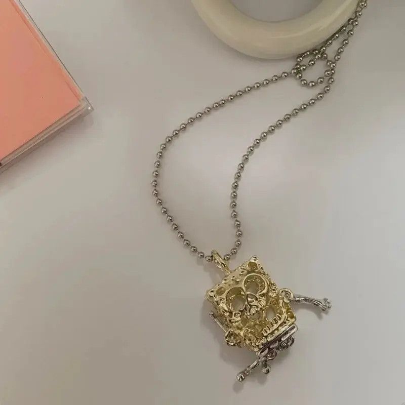 Jewelry SpongeBob Skeleton Pendant Necklace Size ONE SIZE - 3 Thumbnail