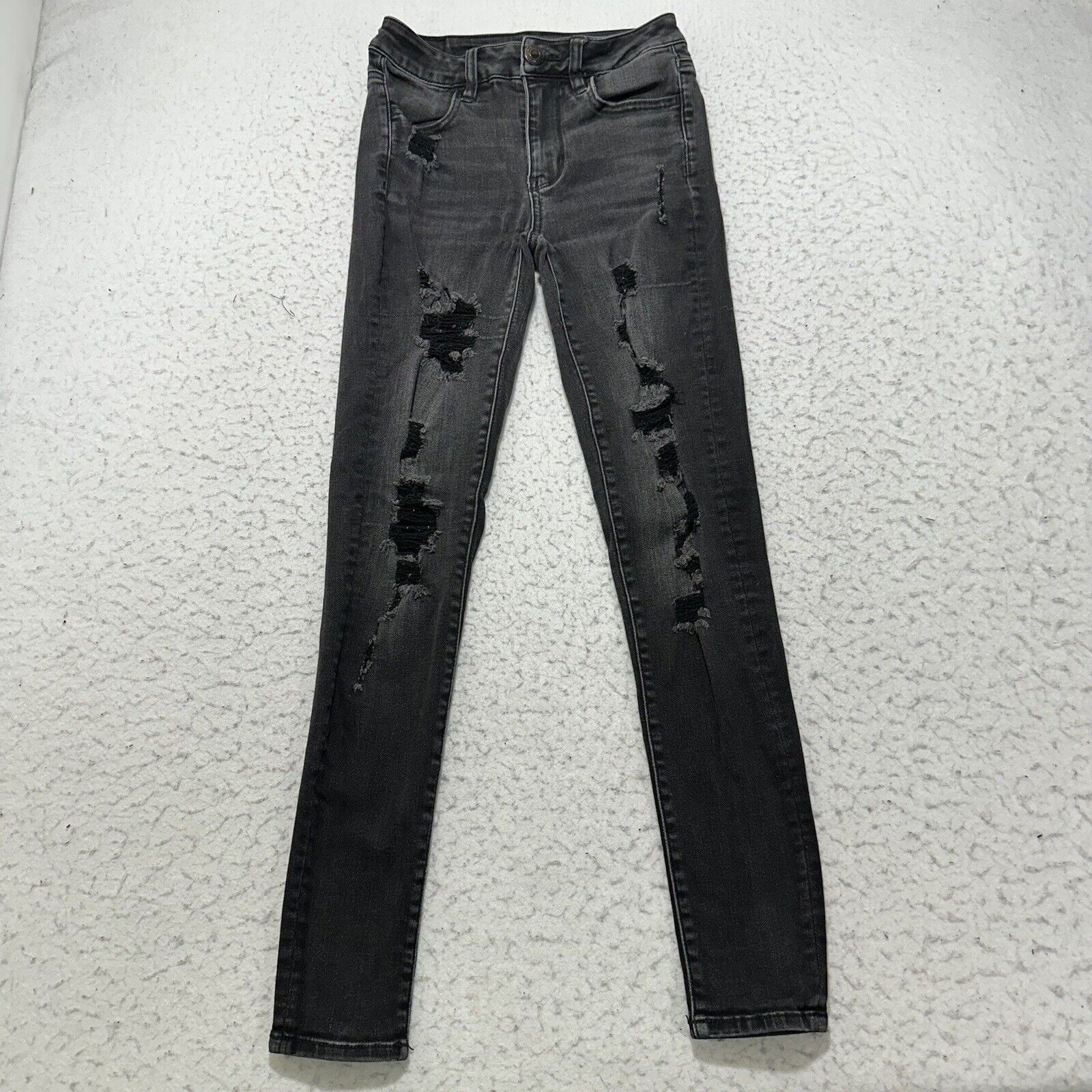 American Eagle Outfitters American Eagle 2 Regular Super Stretch HiRise Jegging Ripped Size 26" / US 2 / IT 38 - 1 Thumbnail