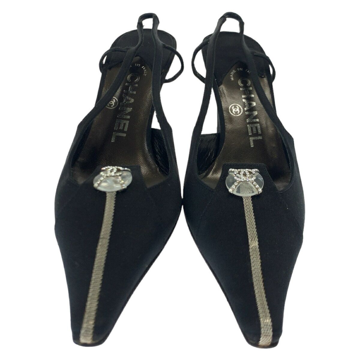 Chanel Chanel Chanel Coco Mark Rhinestone Satin Pumps Others Shoes DUTY FREE for USA Size ONE SIZE - 1 Thumbnail