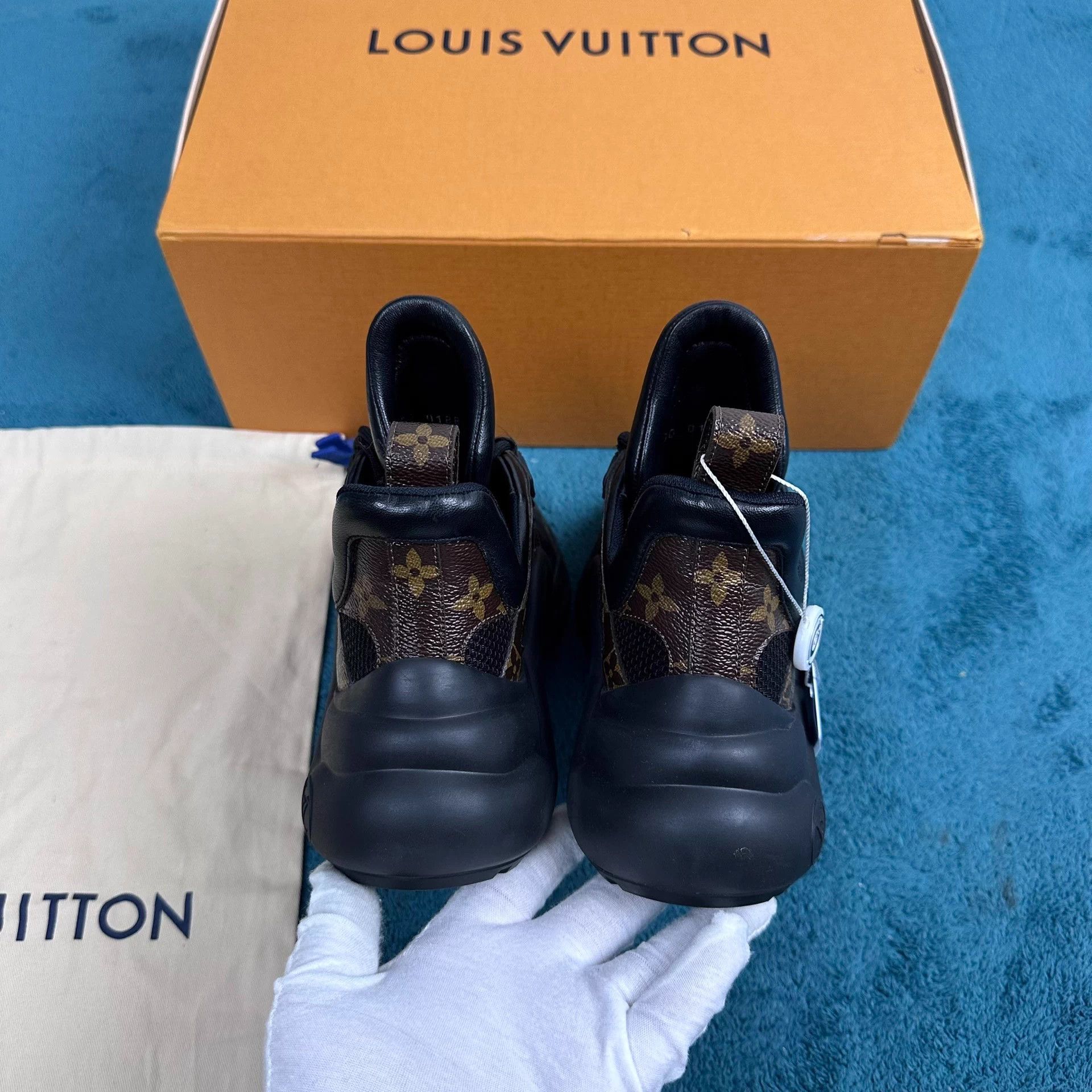 Louis Vuitton LV Black Monogram Dad Sneakers Size US 4 / IT 34 - 4 Thumbnail