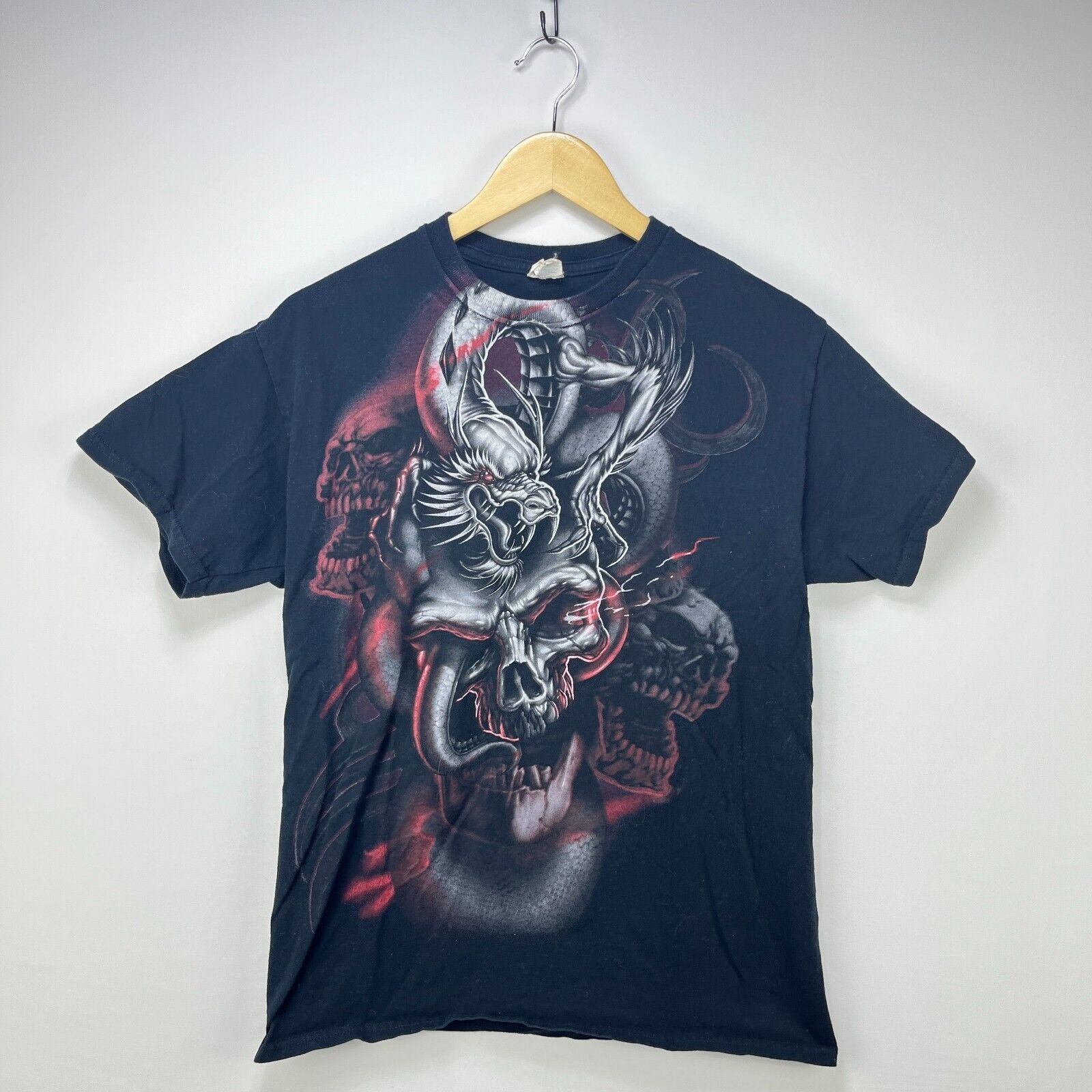 Vintage Vintage Y2K Dragon Skull Skater Goth Affliction JNCO Medium Size US M / EU 48-50 / 2 - 1 Thumbnail