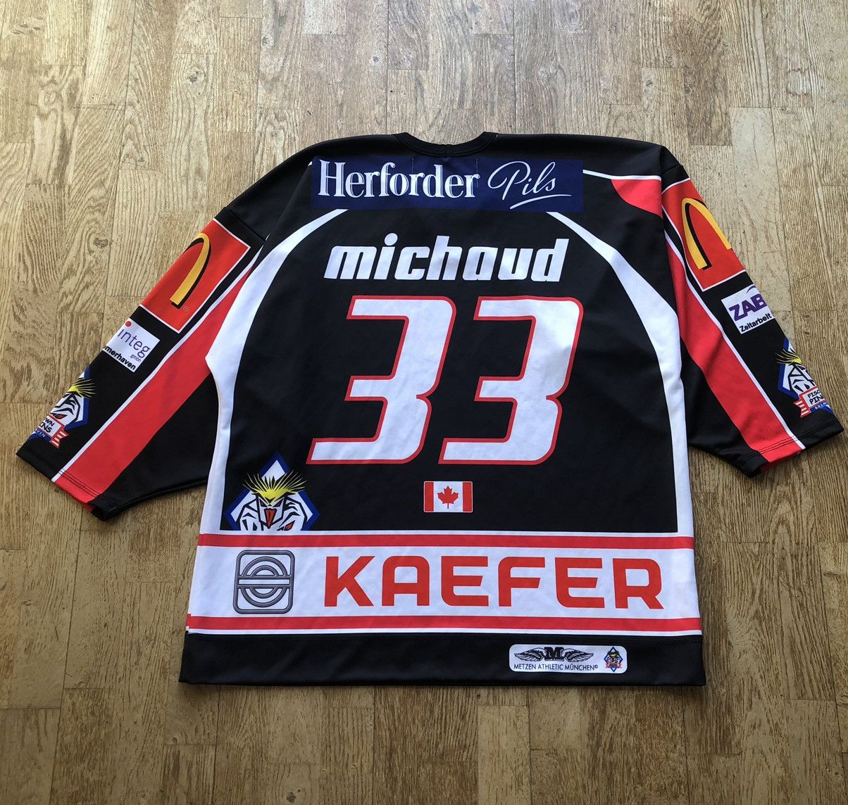 Vintage RARE ALFIE MICHAUD GERMANY HOCKEY LEAGUE JERSEY Size US XL / EU 56 / 4 - 2 Thumbnail