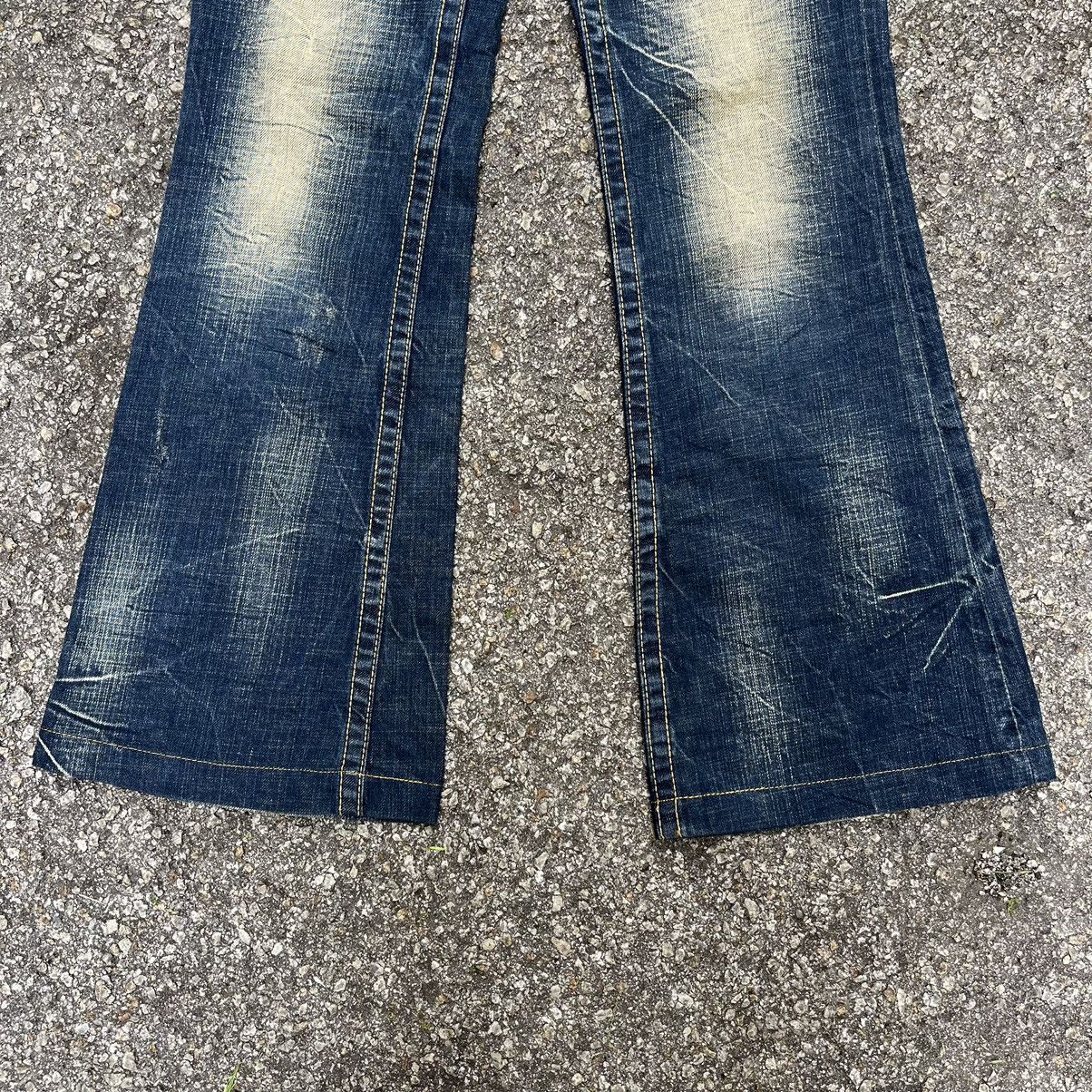 Hysteric Glamour Super Flare Vintage Exotic Denim Lolita Rusty Washed Jeans Size 27" / US 4 / IT 40 - 2 Thumbnail