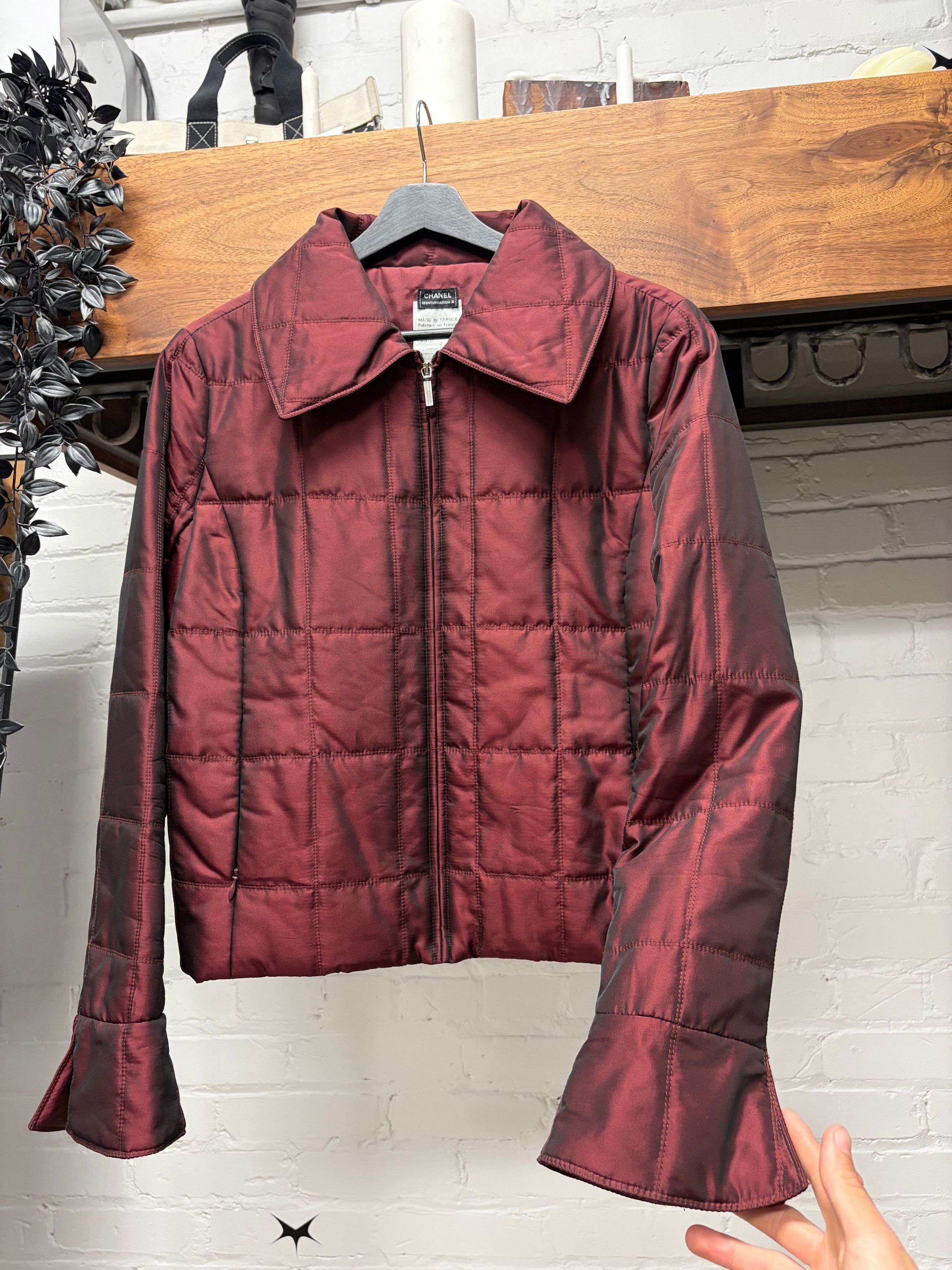 Chanel Chanel Identification Quilted Red Collared Jacket Size US M / EU 48-50 / 2 - 1 Thumbnail