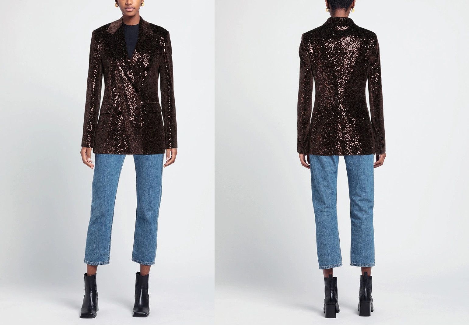 Tagliatore Sequins Blazer Jacket in Brown Size XS / US 0-2 / IT 36-38 - 4 Thumbnail