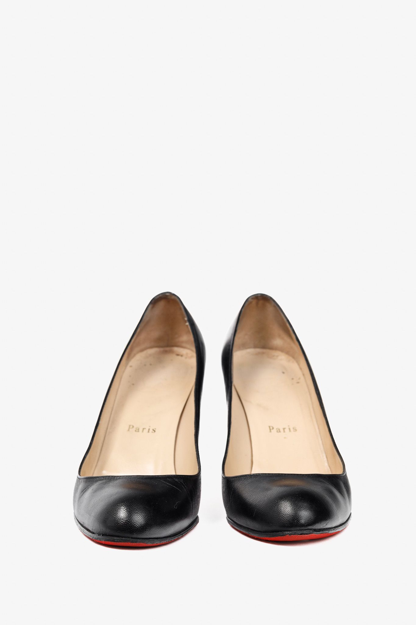 Christian Louboutin Christian Louboutin Simple Black Leather Pumps Size US 8 / IT 38 - 2 Thumbnail