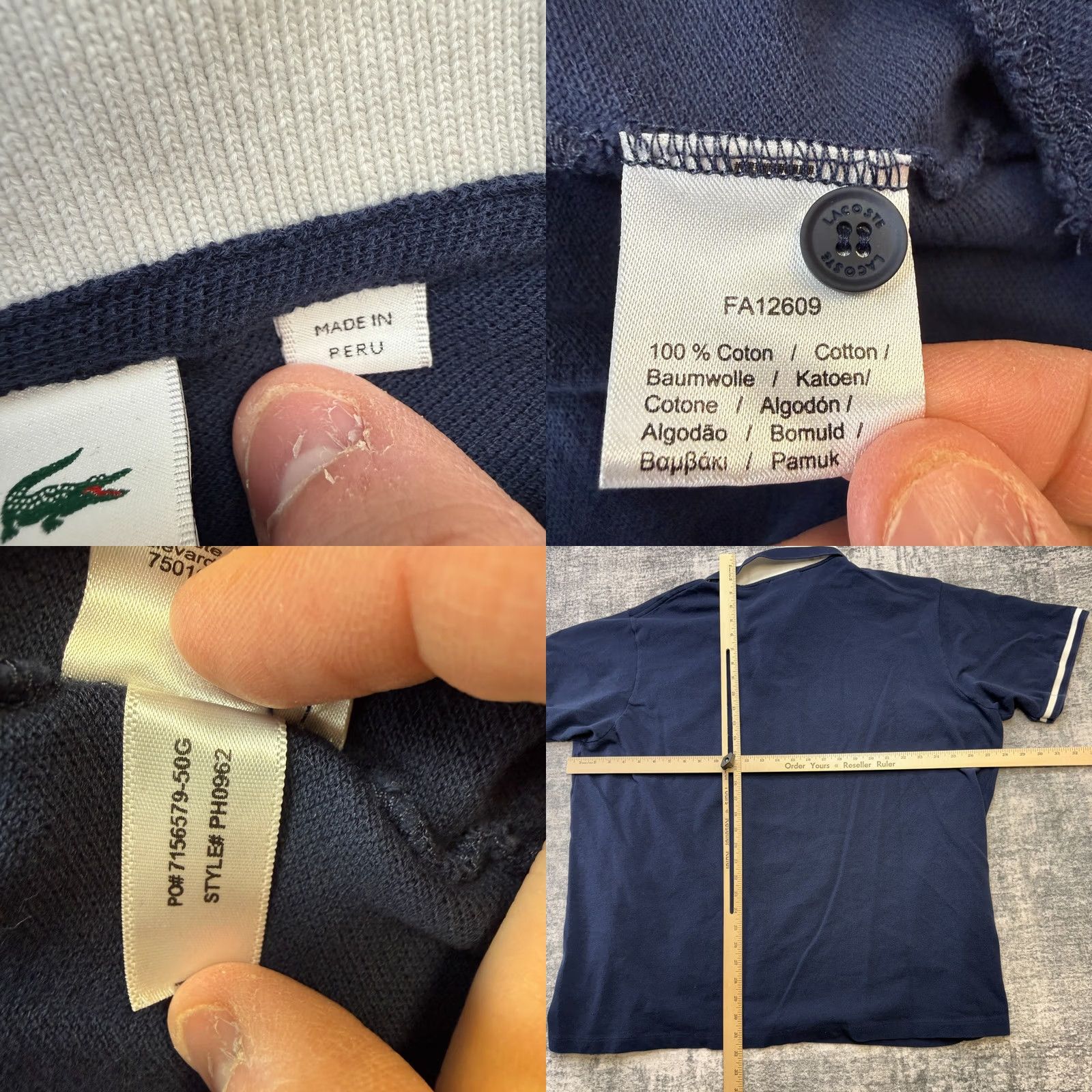Lacoste Lacoste Polo Shirt Mens 4XLT Navy Blue Pique Knit Cotton Logo Preppy Shirt Men 4XLT Navy Blue Polo Lacoste Size US XXL / EU 58 / 5 - 8 Thumbnail