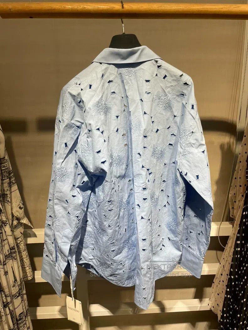 Valentino Valentino Heavy industry embroidered blue shirt Size M / US 6-8 / IT 42-44 - 9 Thumbnail