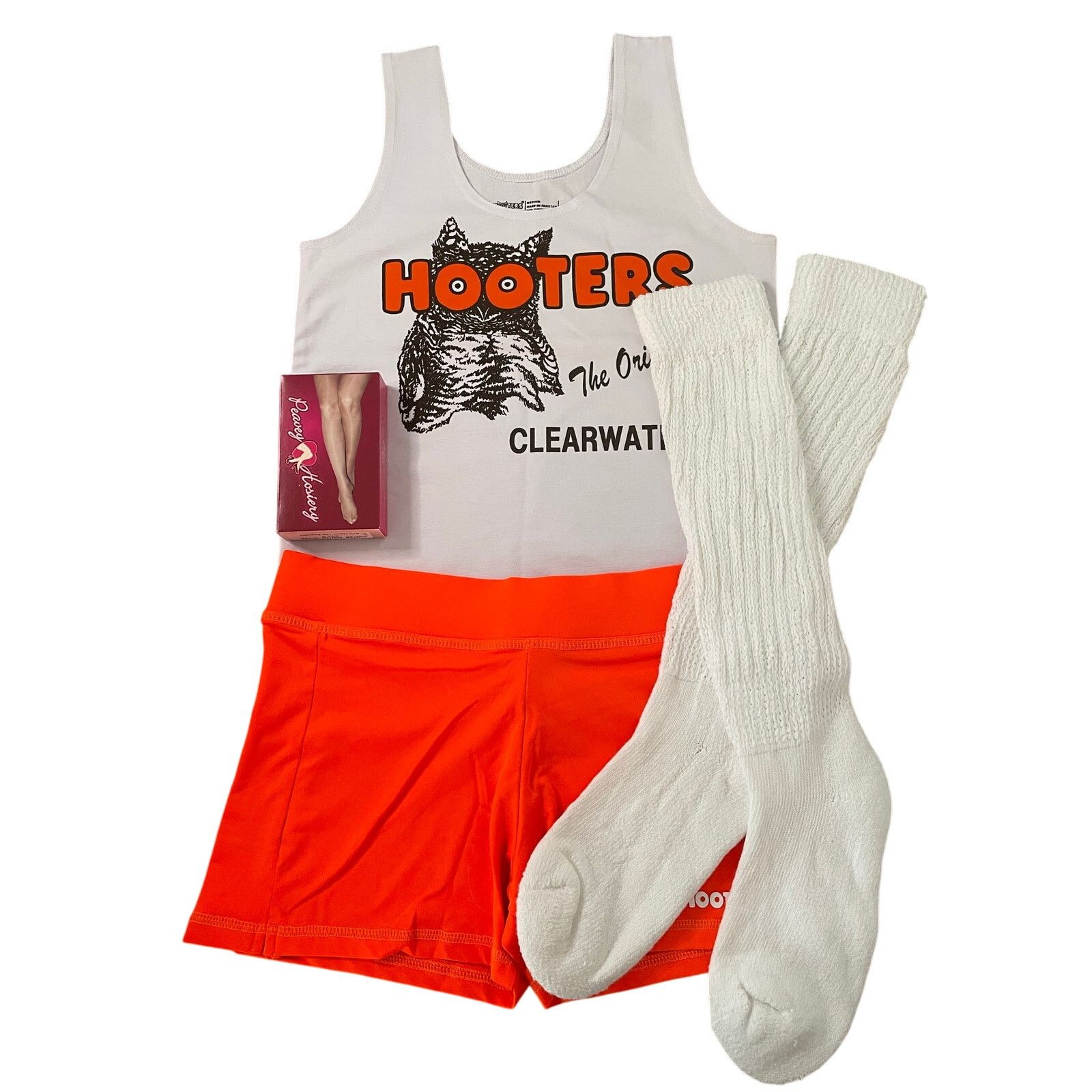 Other New Hooters Uniform Tank Shorts Pouch Tag Socks hose Med/Lrg Size M / US 6-8 / IT 42-44 - 1 Thumbnail