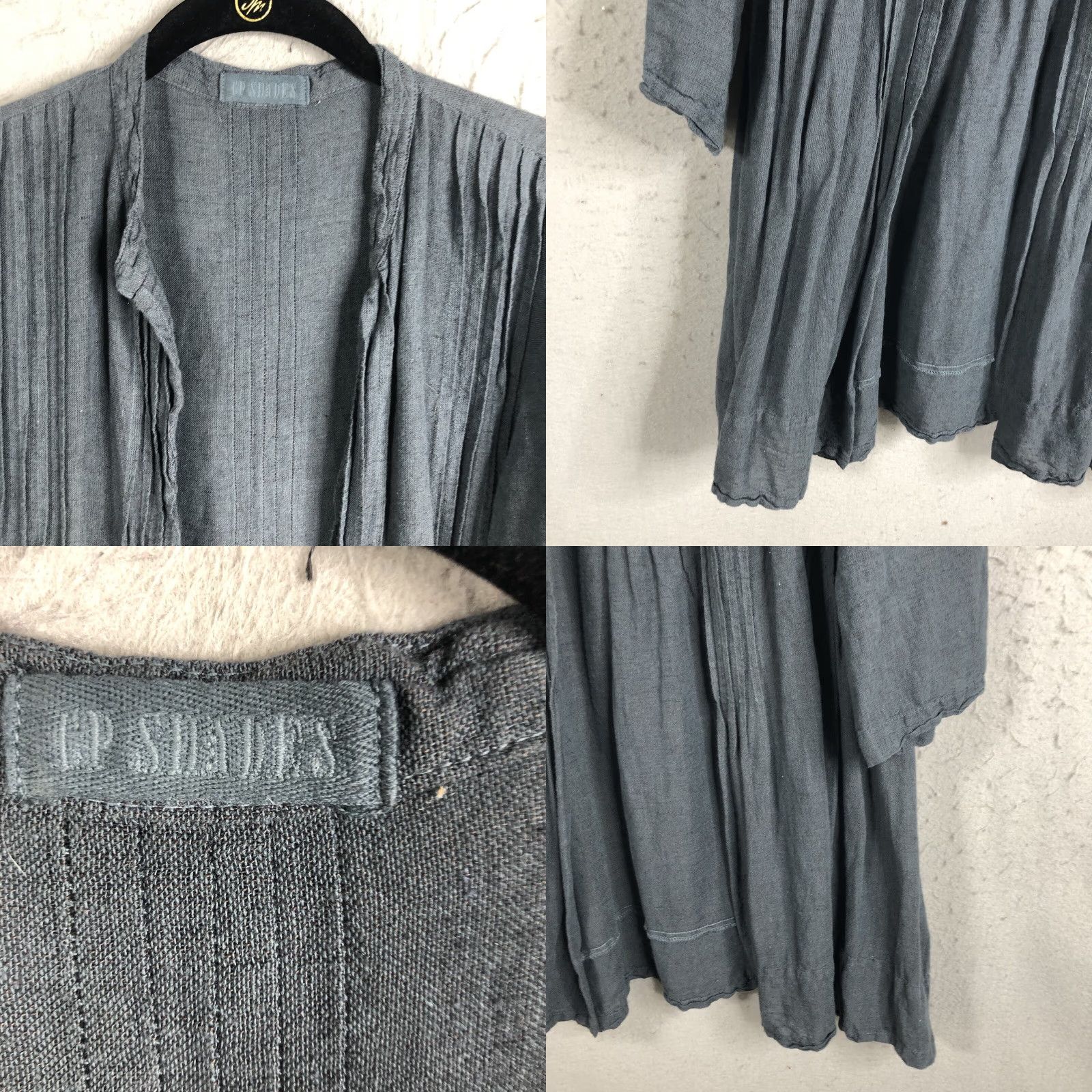 Vintage VINTAGE CP Shades Cardigan Women Small Charcoal Linen Blend Lagenlook Boho Minimalist Shirt? (wait) Size S / US 4 / IT 40 - 8 Thumbnail