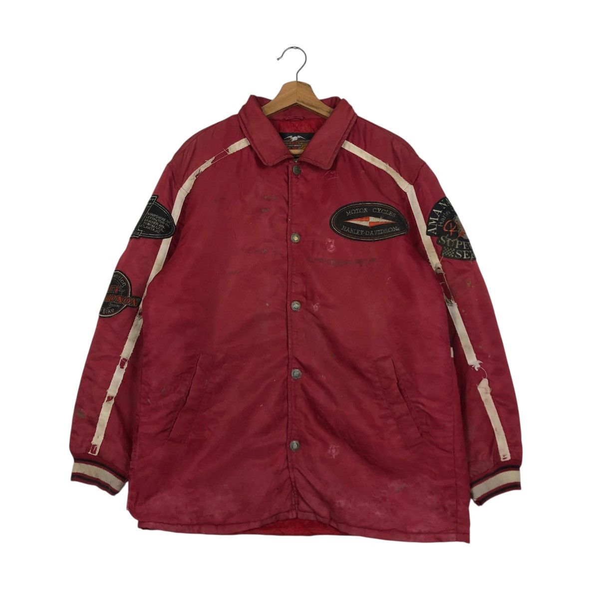 Harley Davidson 🔥VINTAGE BOMBER BIKER JACKET MOTORCYCLE HARLEY DAVIDSON LOGO Size US L / EU 52-54 / 3 - 3 Thumbnail