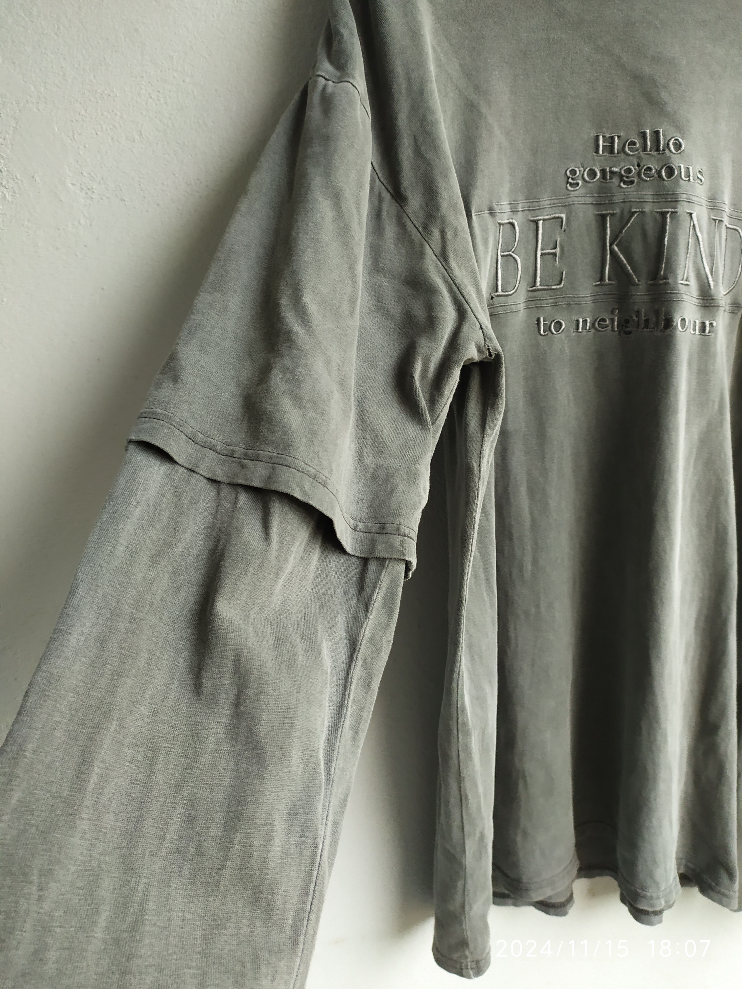 If Six Was Nine × Japanese Brand × KMRii Vintage SLY Dauble Sleeve Grey faded Shirt Size US L / EU 52-54 / 3 - 5 Thumbnail