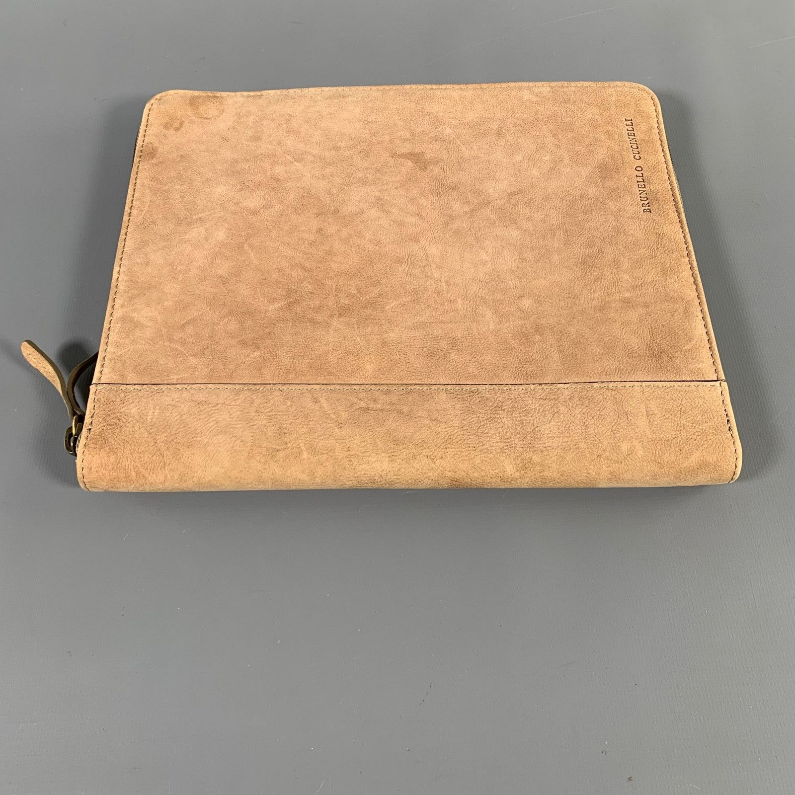 Brunello Cucinelli BRUNELLO CUCINELLI Taupe Leather iPad Case Leather Goods Size ONE SIZE - 3 Thumbnail
