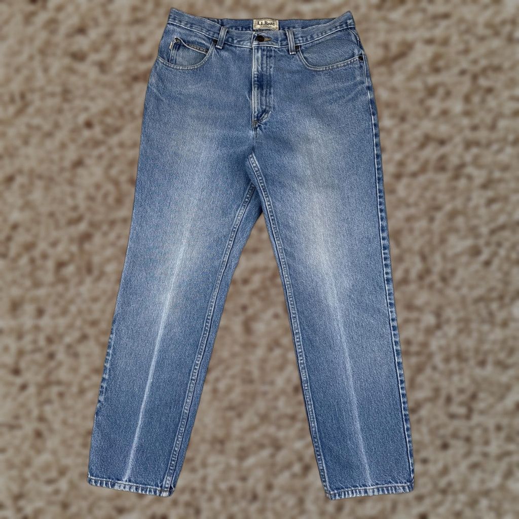 Vintage L.L.Bean Jeans Mens 33x30 Blue 5-Pocket Classic Fit Straight Leg Cotton Denim Size US 33 - 1 Thumbnail