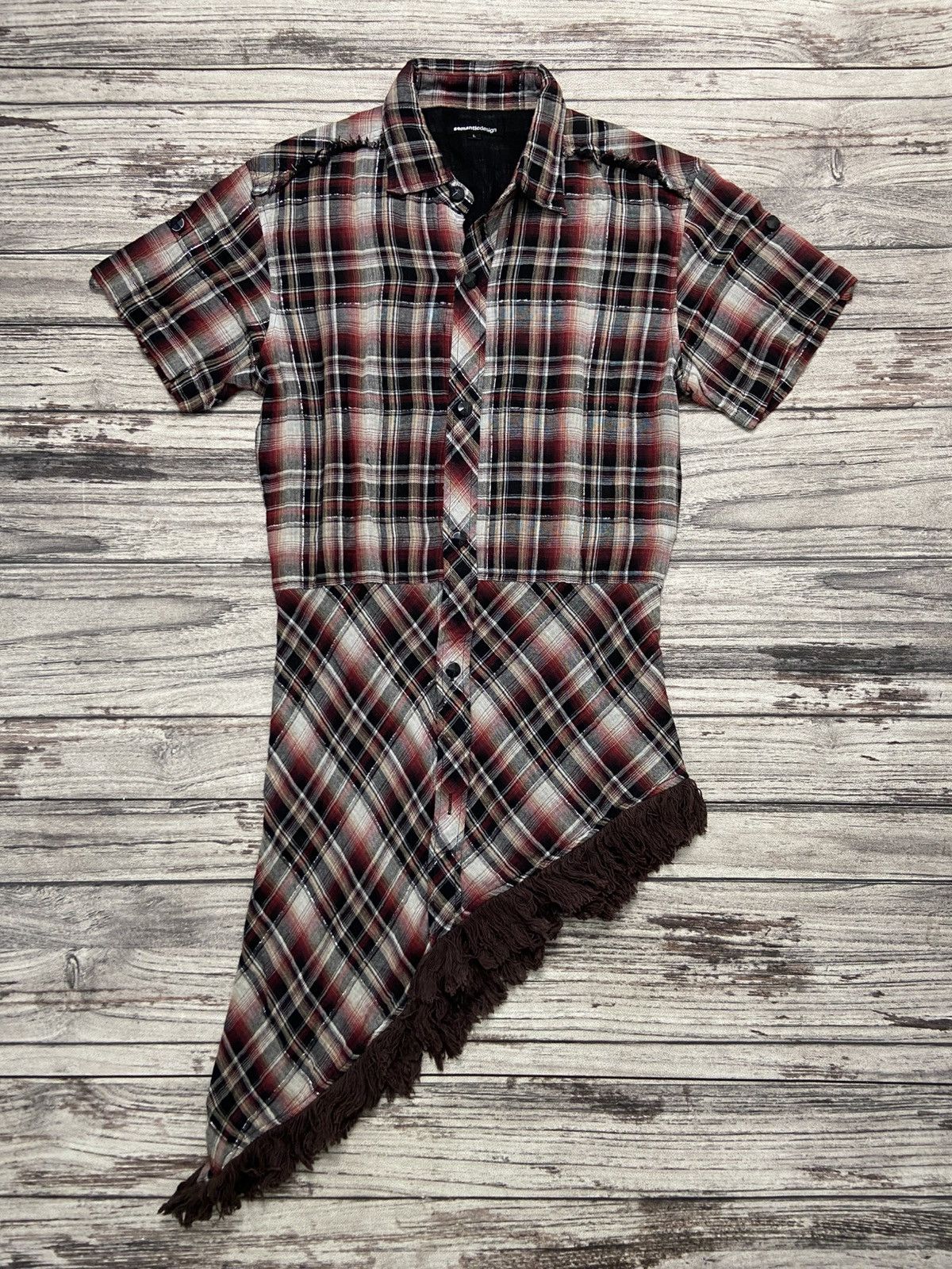 Rare 2000s Semantic Design Asymetric Midi Plaid Dress